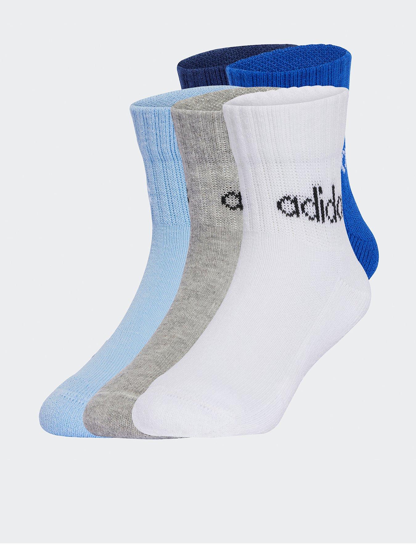  image of adidas-kids-unisex-linear-ankle-socks-5-pairs-blue