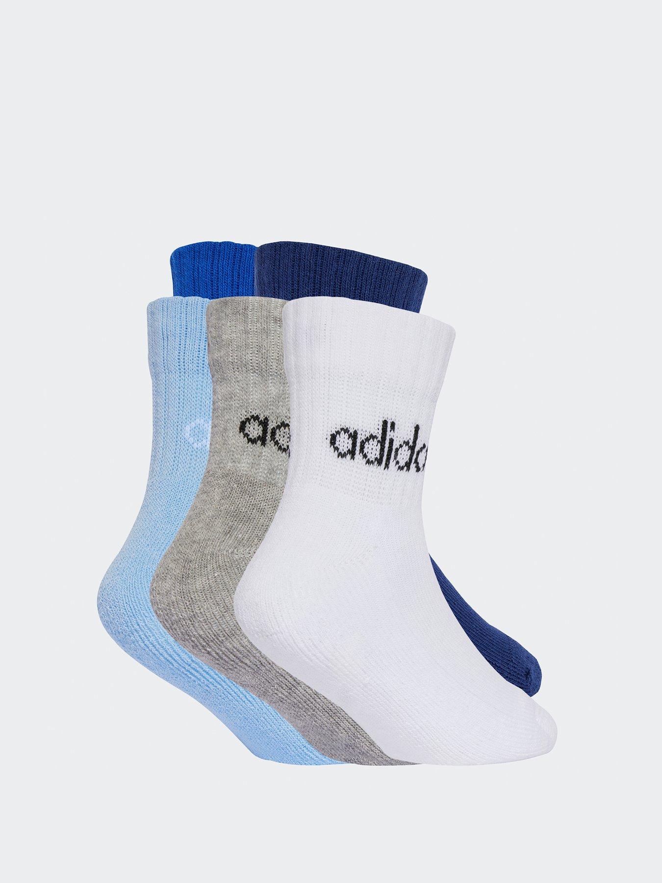  image of adidas-kids-unisex-linear-ankle-socks-5-pairs-blue