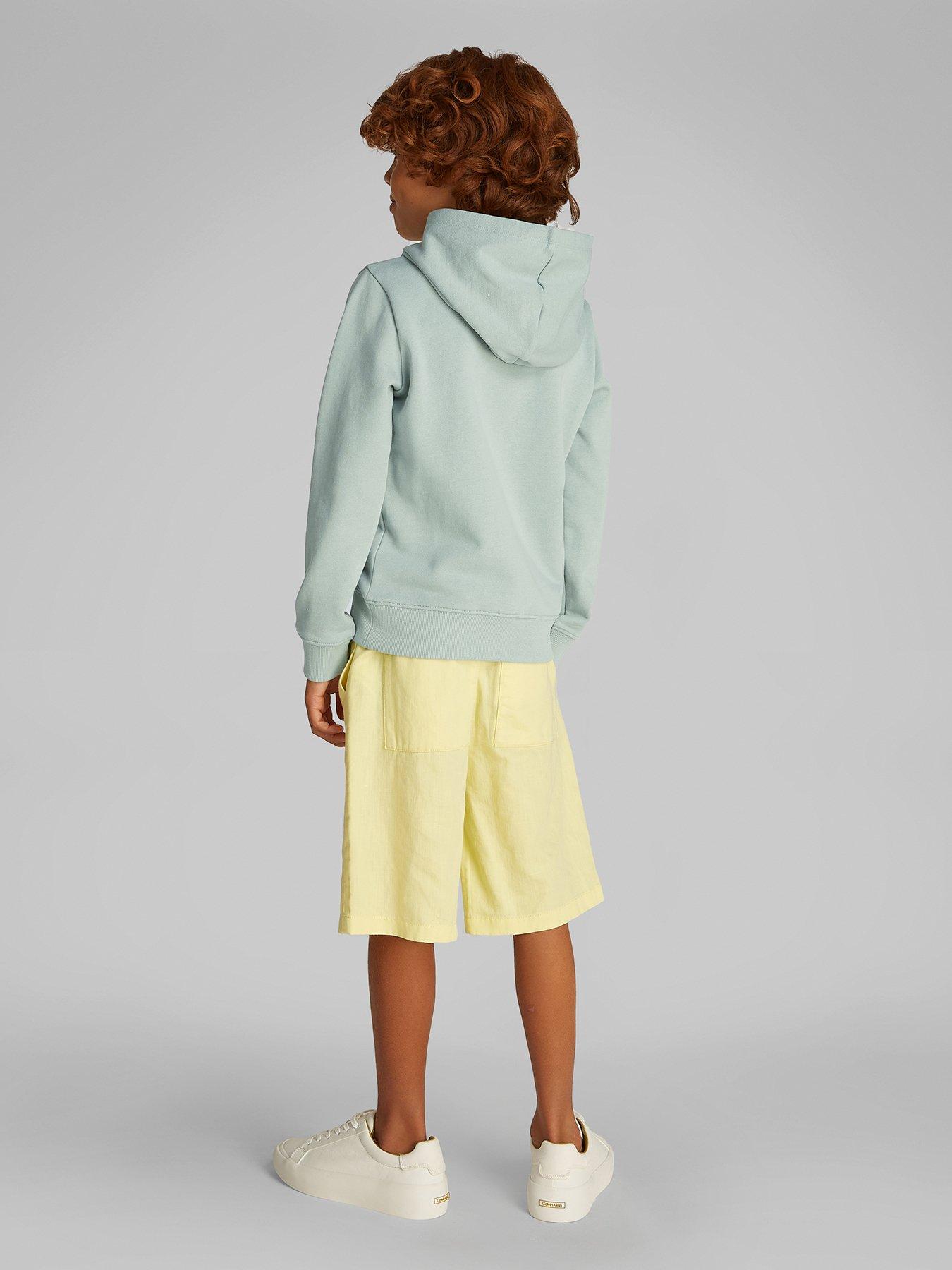 Image 2 of 5 of Calvin Klein Jeans Boys Chest CK Graphic Hoodie - Green