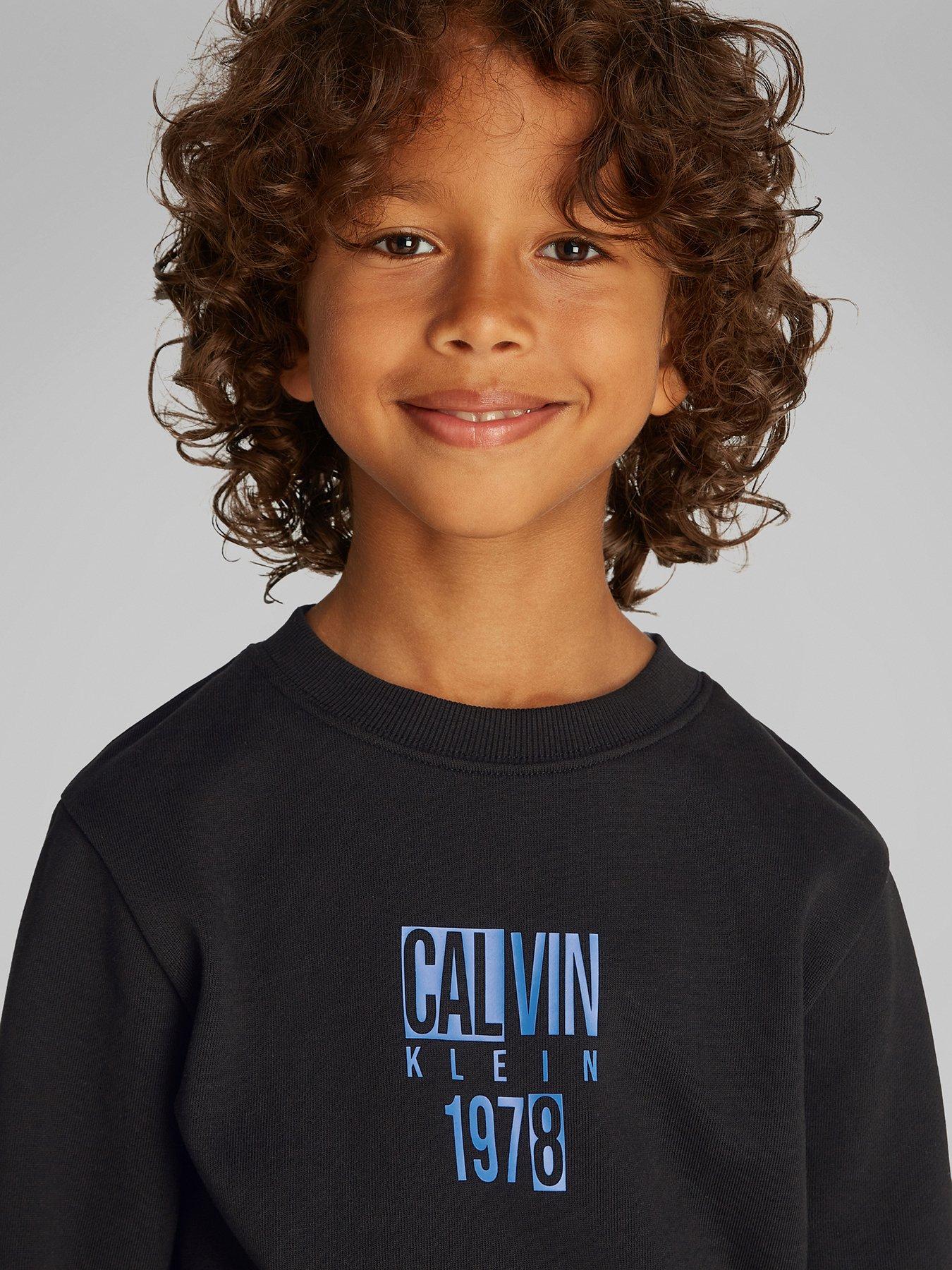  image of calvin-klein-jeans-boys-good-level-graphic-heavyweight-sweat-top-black