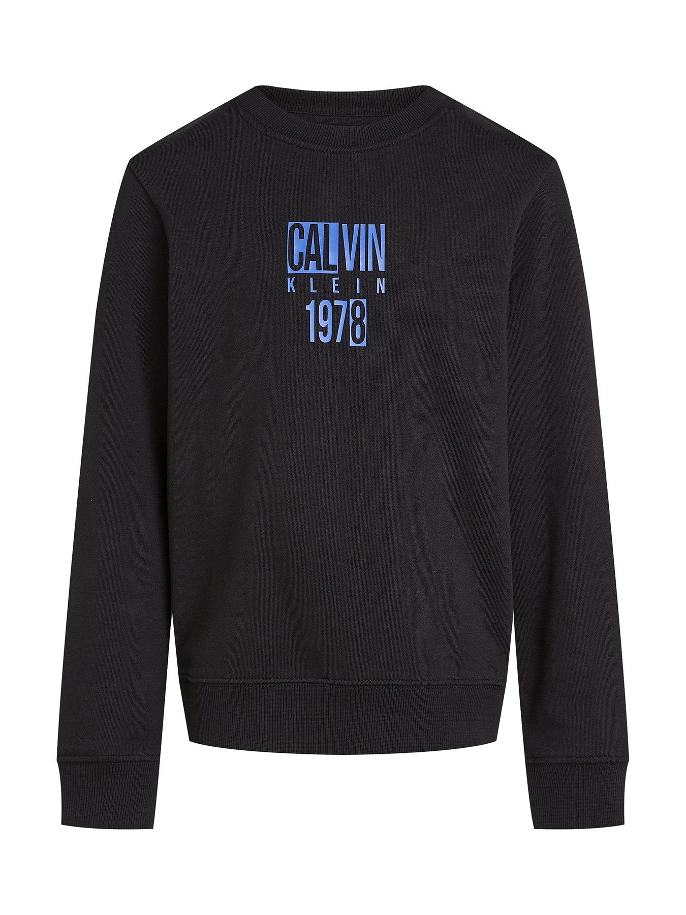  image of calvin-klein-jeans-boys-good-level-graphic-heavyweight-sweat-top-black