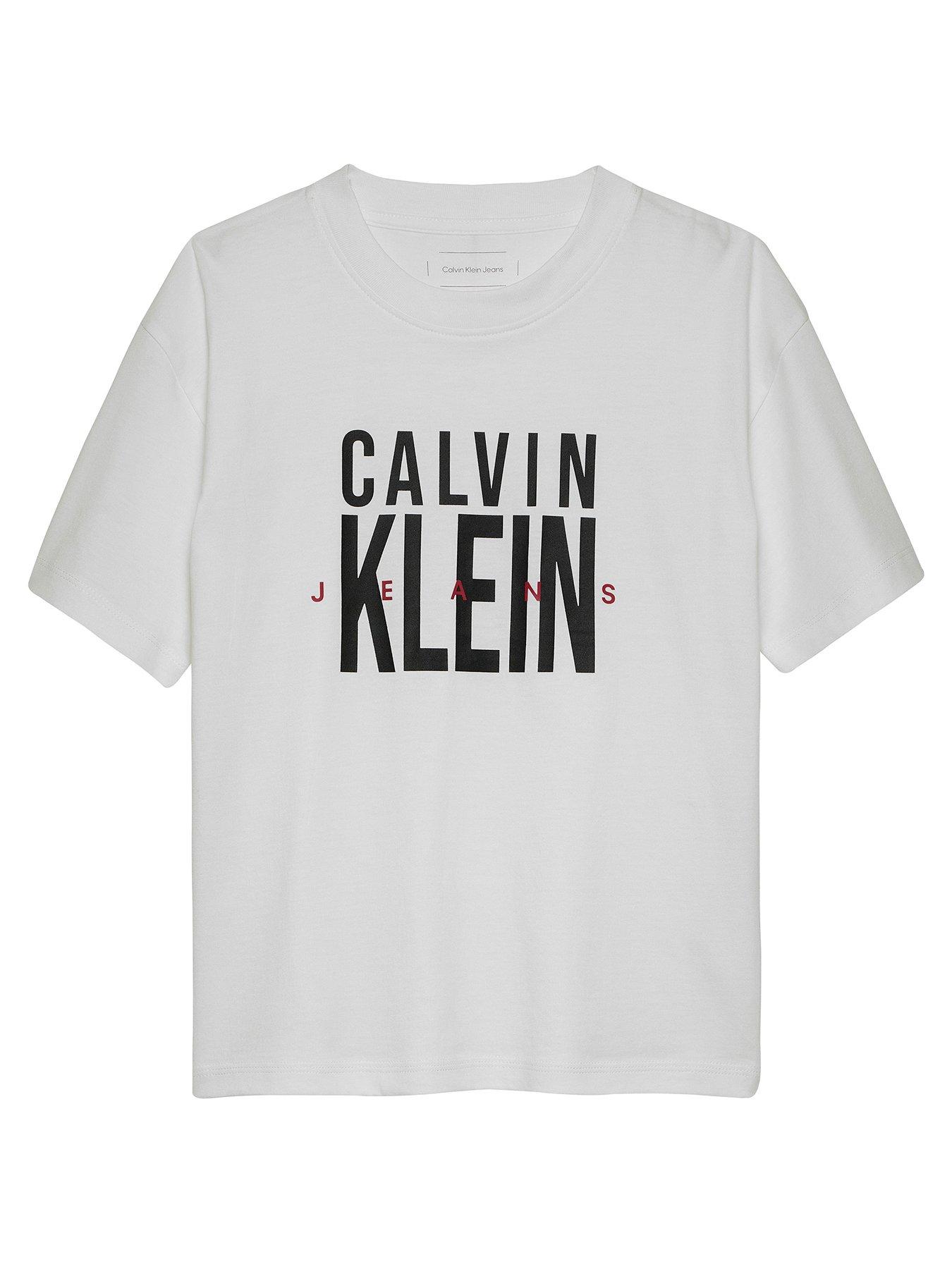 undefined Boys Bold CKJ Graphic Short Sleeve T-Shirt - White