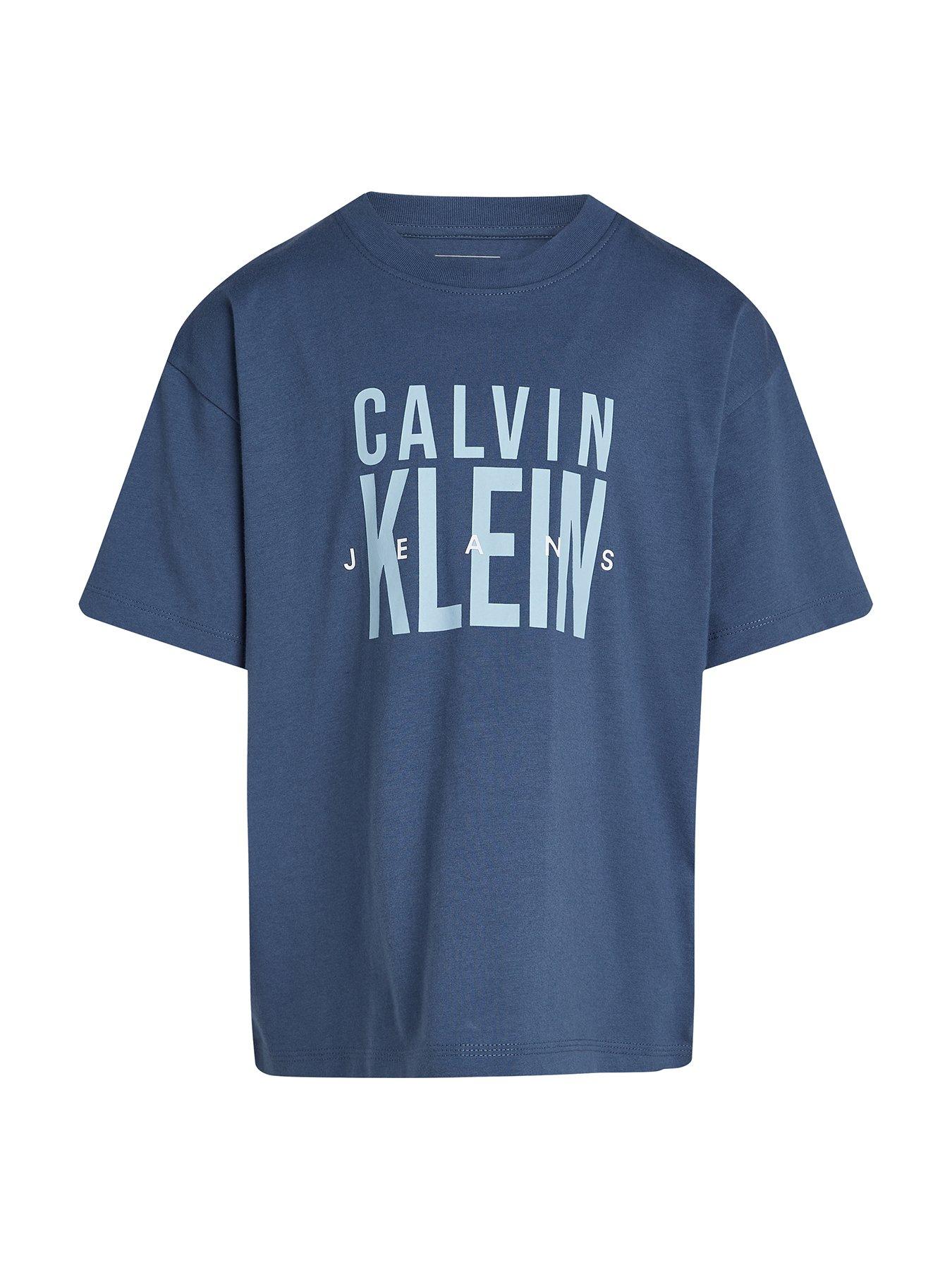  image of calvin-klein-jeans-boys-bold-graphic-short-sleeve-t-shirt-navy