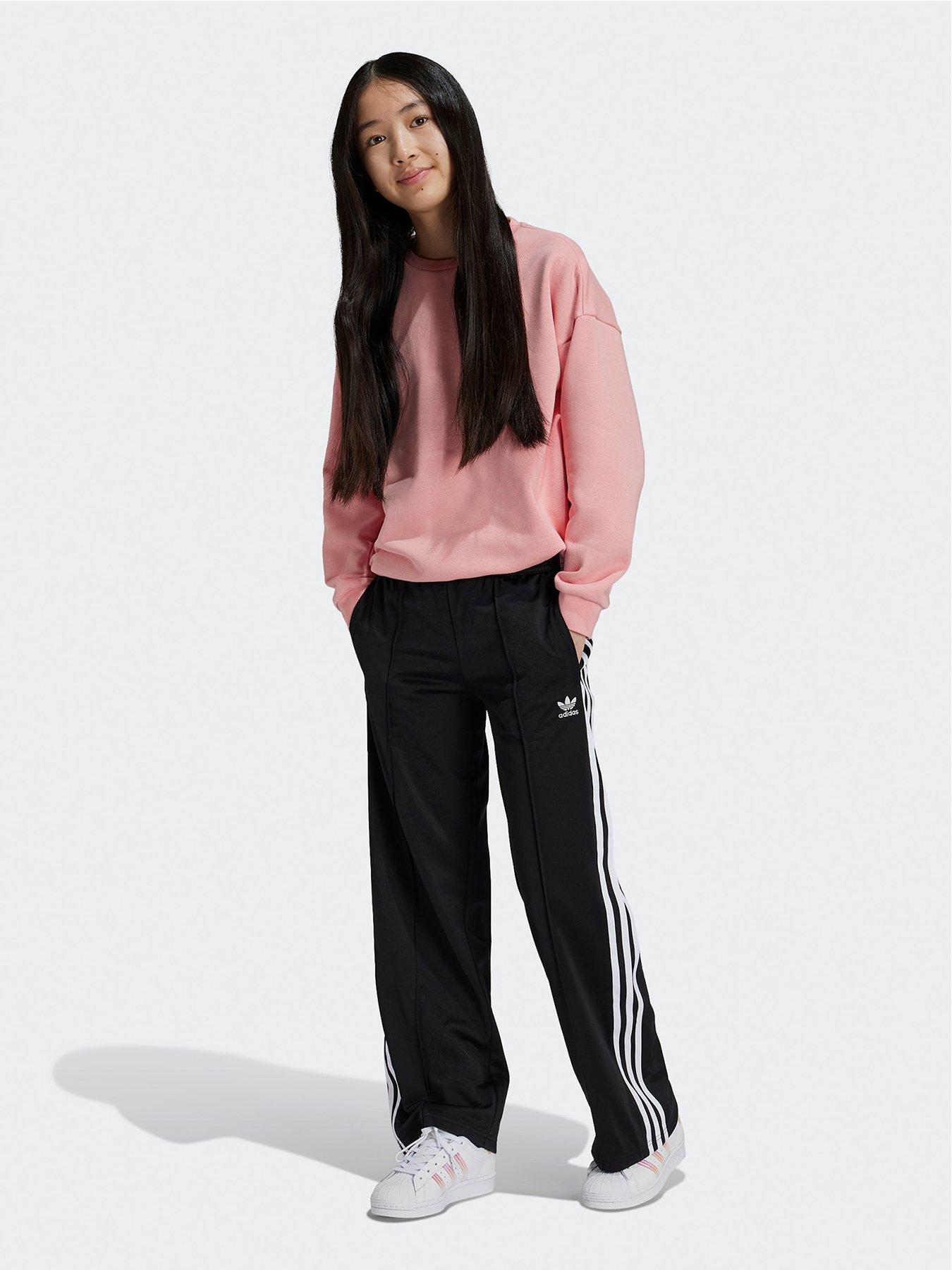 undefined Junior Girls Adicolor Wide Tracksuit Bottoms  - Black