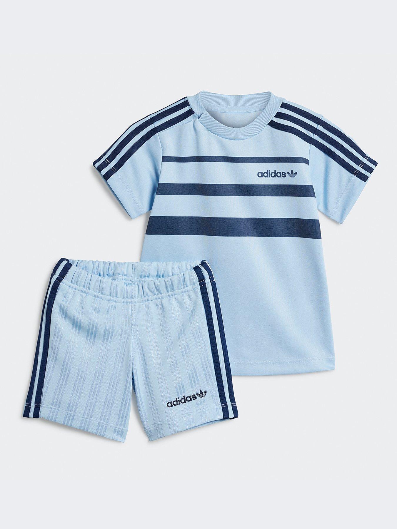  image of adidas-originals-infant-unisex-shorts-and-tee-set-blue