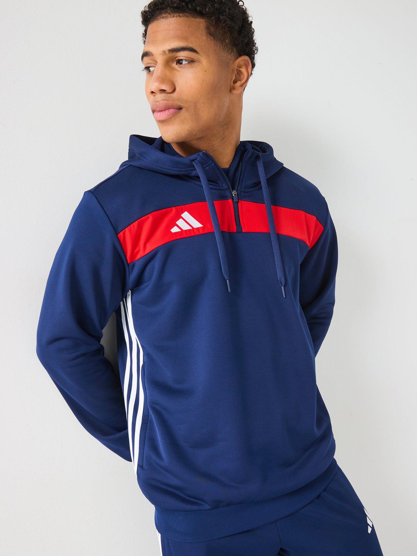 adidas Mens Tiro Essentials 1/4 Zip Hoodie - Navy