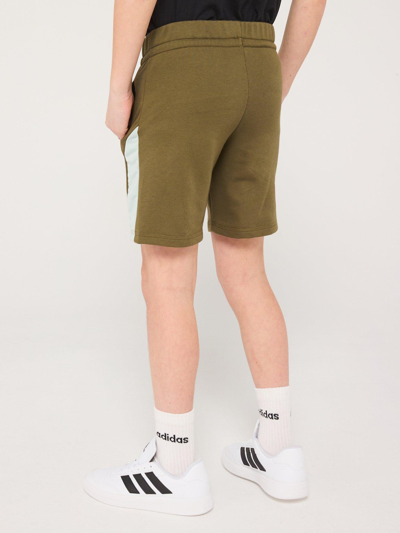  image of adidas-sportswear-junior-boys-seasonal-essentials-colorblock-shorts-green