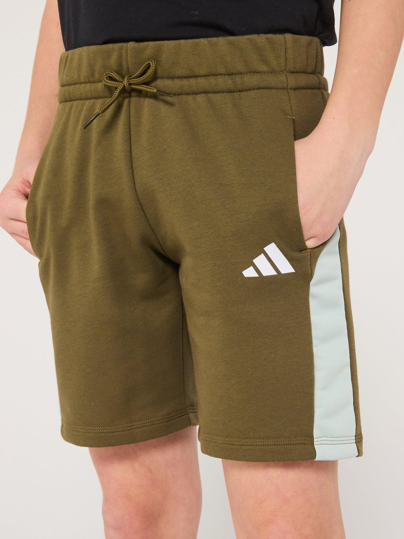  image of adidas-sportswear-junior-boys-seasonal-essentials-colorblock-shorts-green