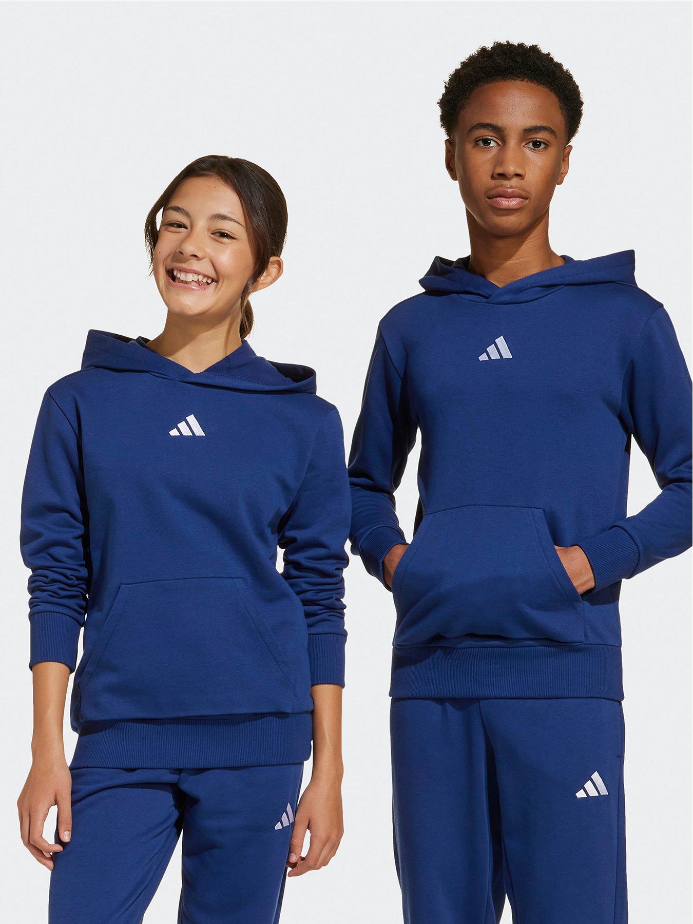 image of adidas-sportswear-junior-boys-essentials-hoodie-blue