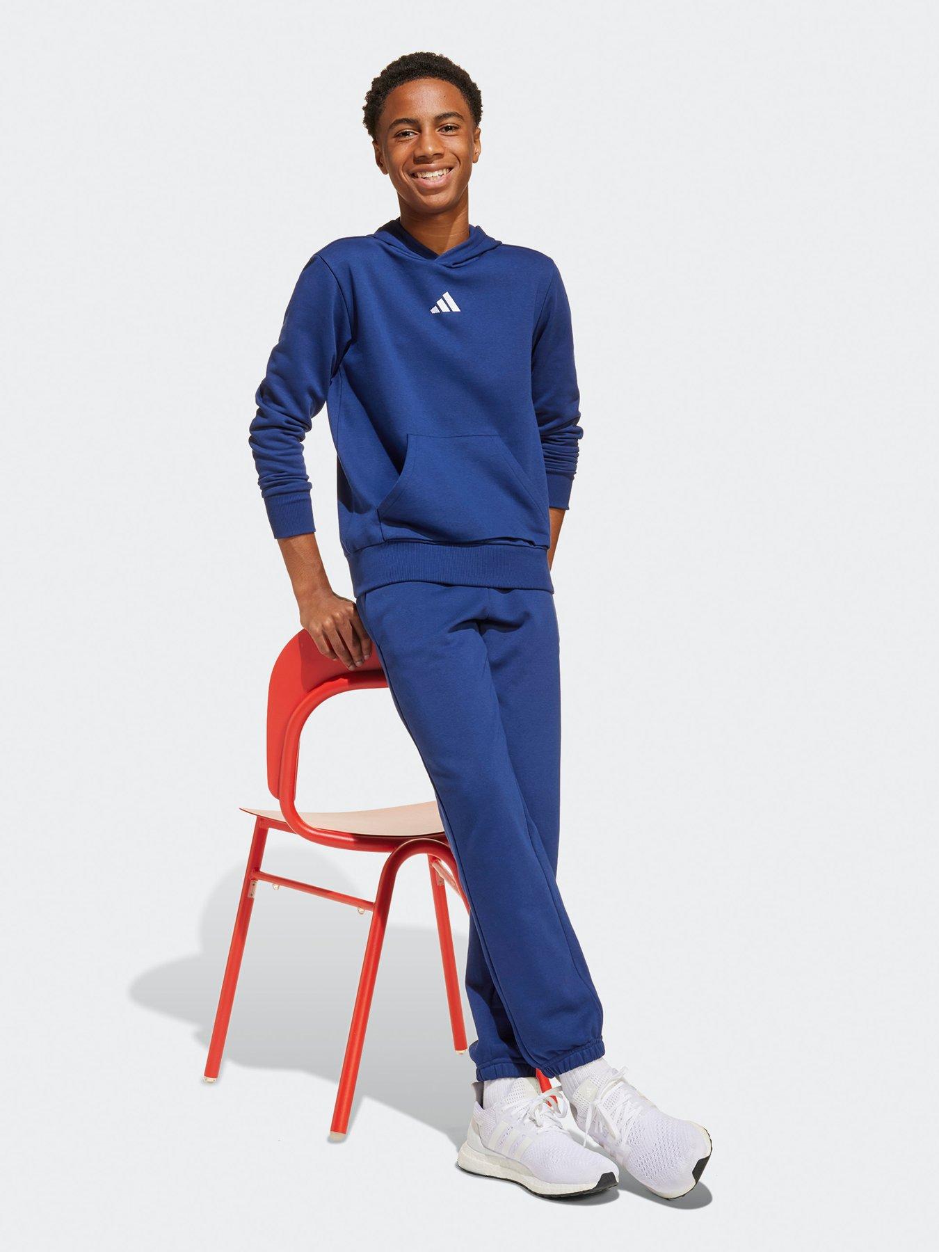  image of adidas-sportswear-junior-boys-essentials-hoodie-blue