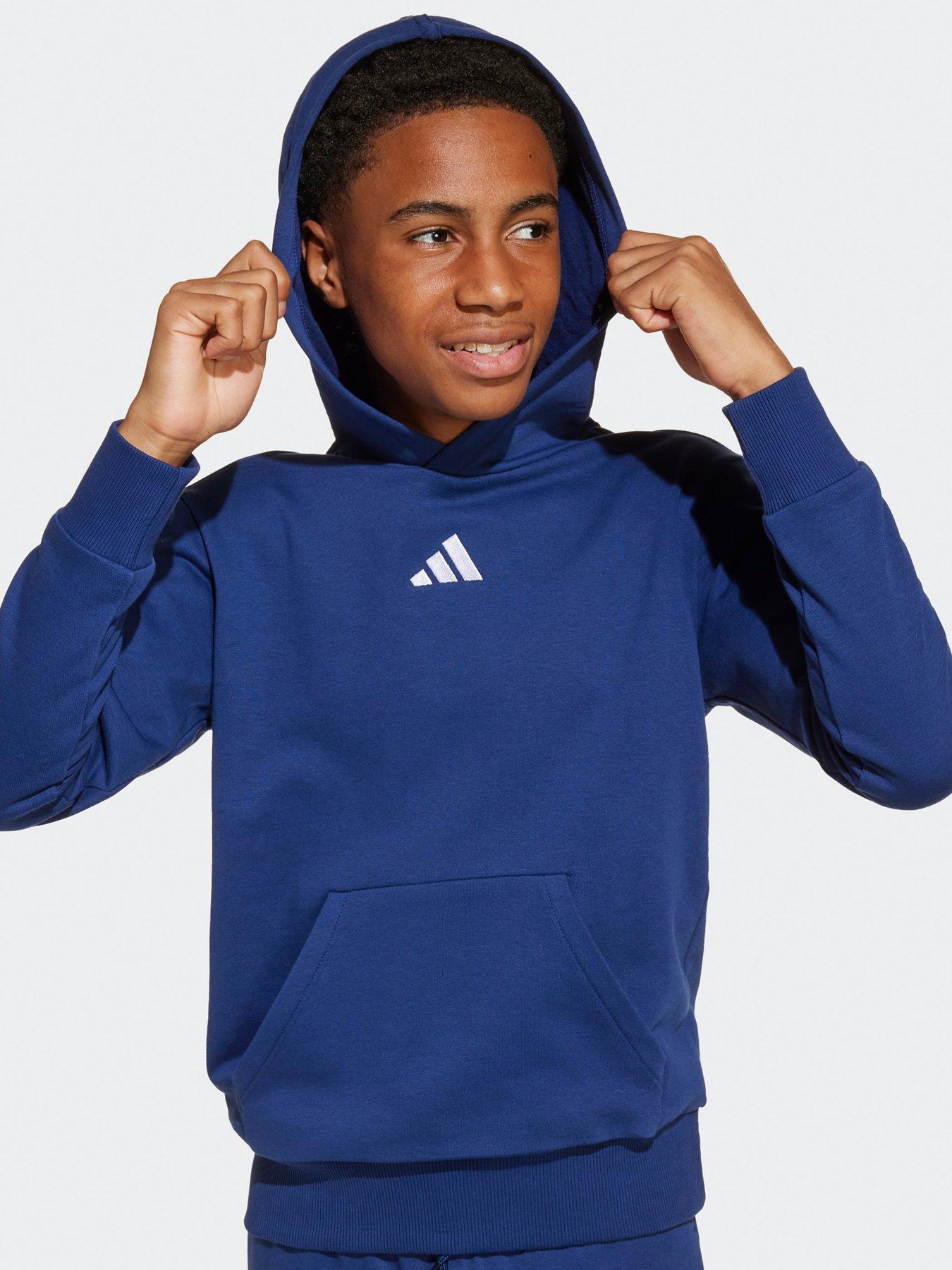  image of adidas-sportswear-junior-boys-essentials-hoodie-blue