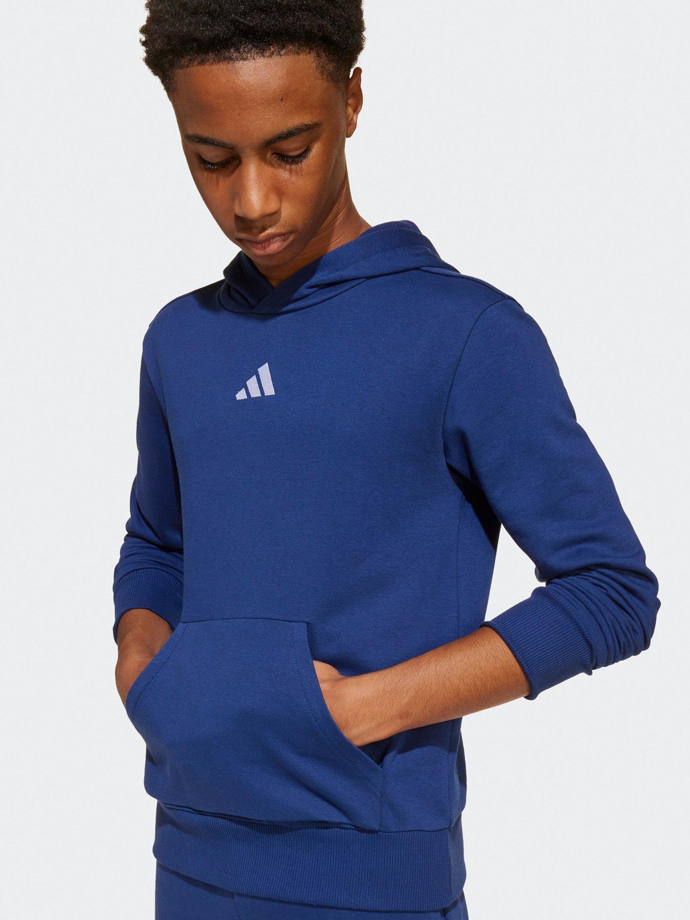  image of adidas-sportswear-junior-boys-essentials-hoodie-blue