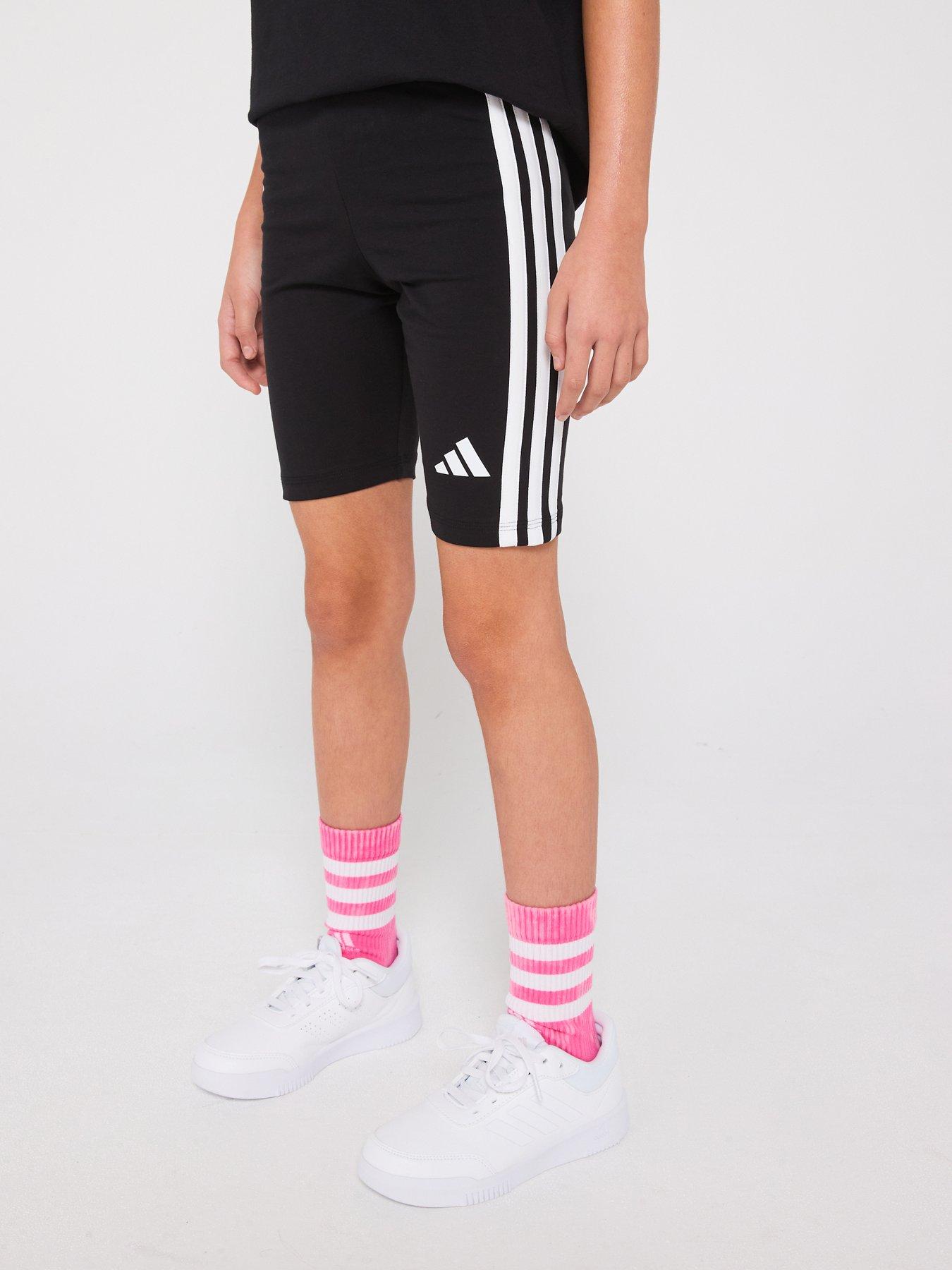  image of adidas-sportswear-junior-girls-essentials-biker-shorts-black