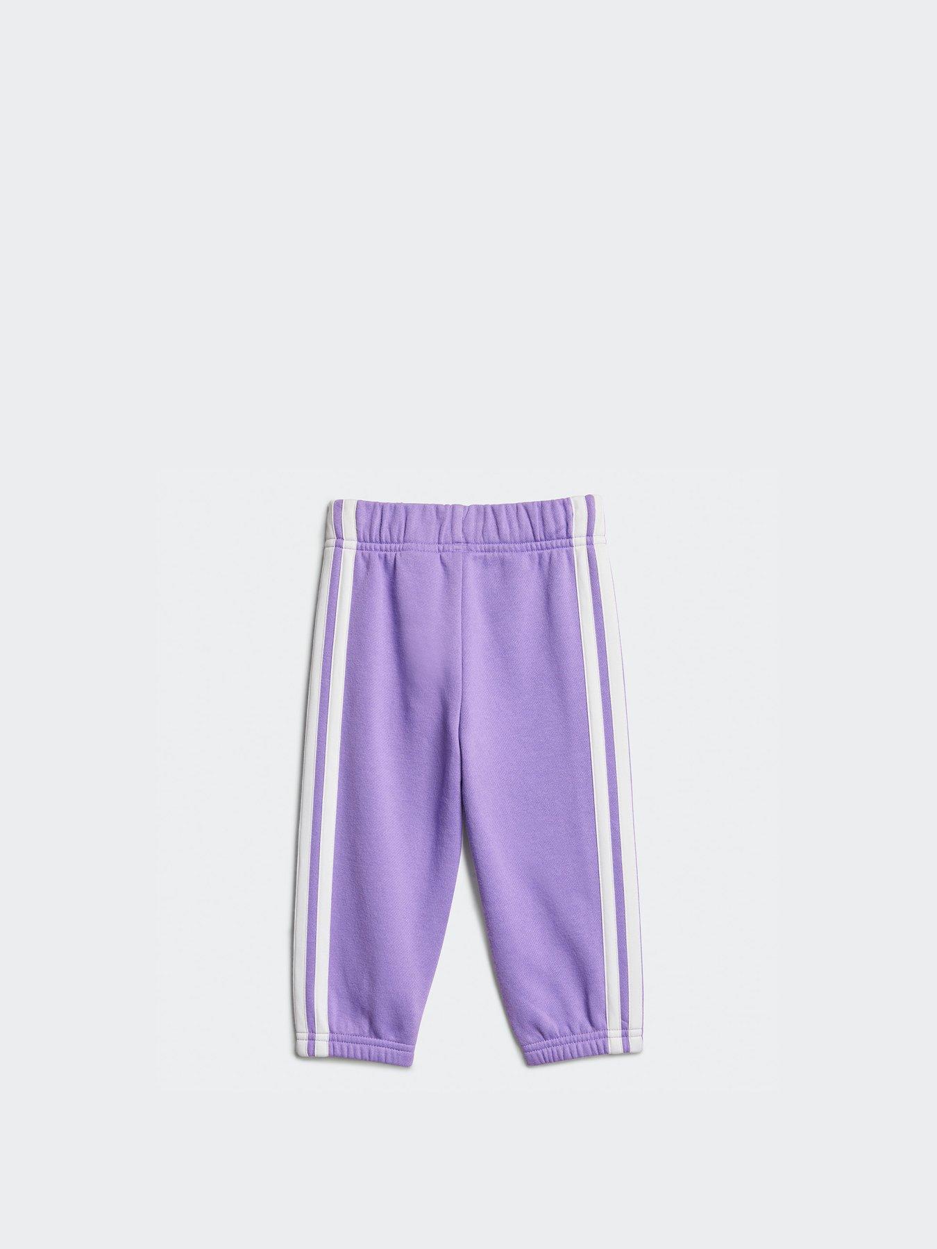  image of adidas-sportswear-infant-unisex-seasonal-essentials-tiberio-3-stripes-fleece-crew-set-pink
