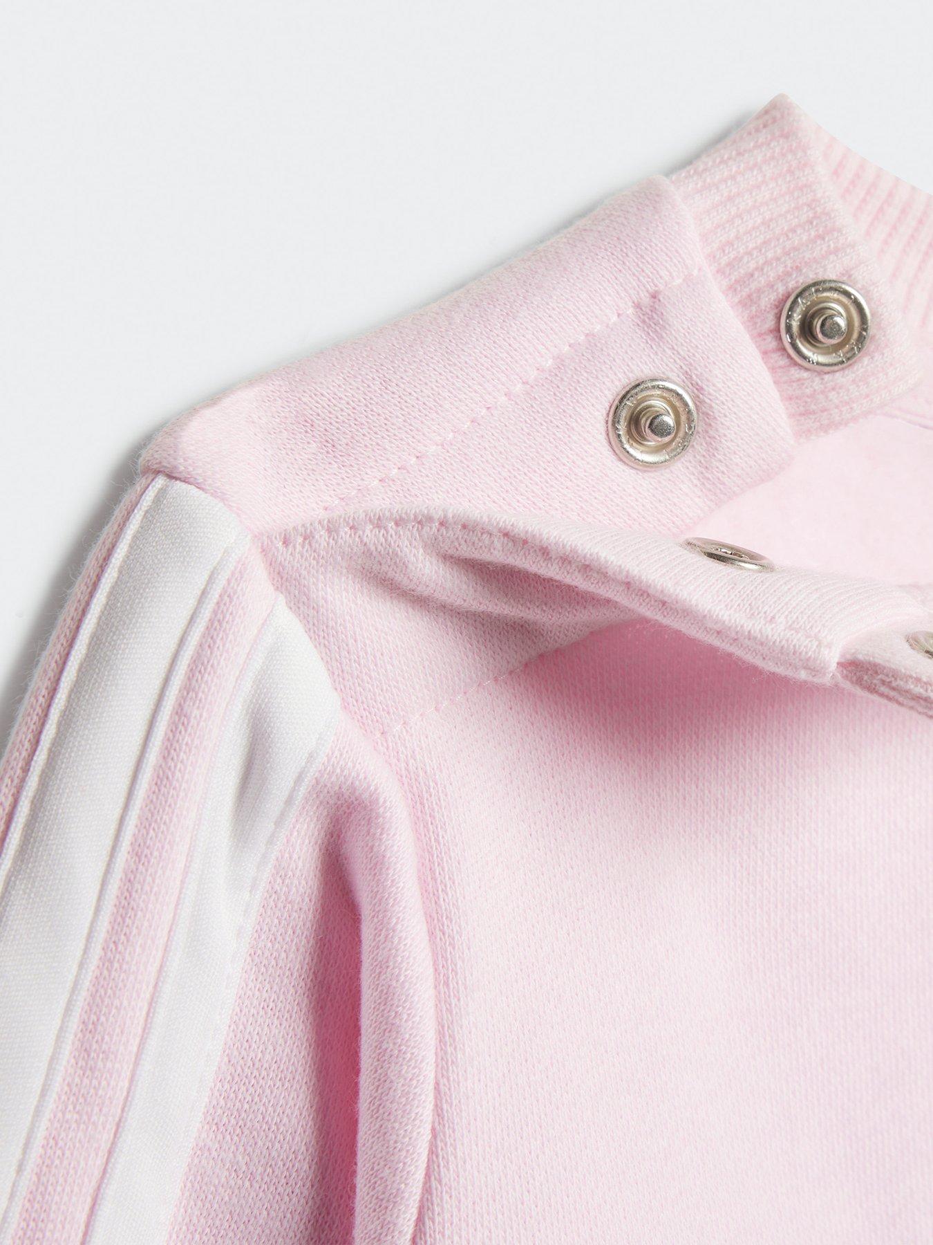  image of adidas-sportswear-infant-unisex-seasonal-essentials-tiberio-3-stripes-fleece-crew-set-pink