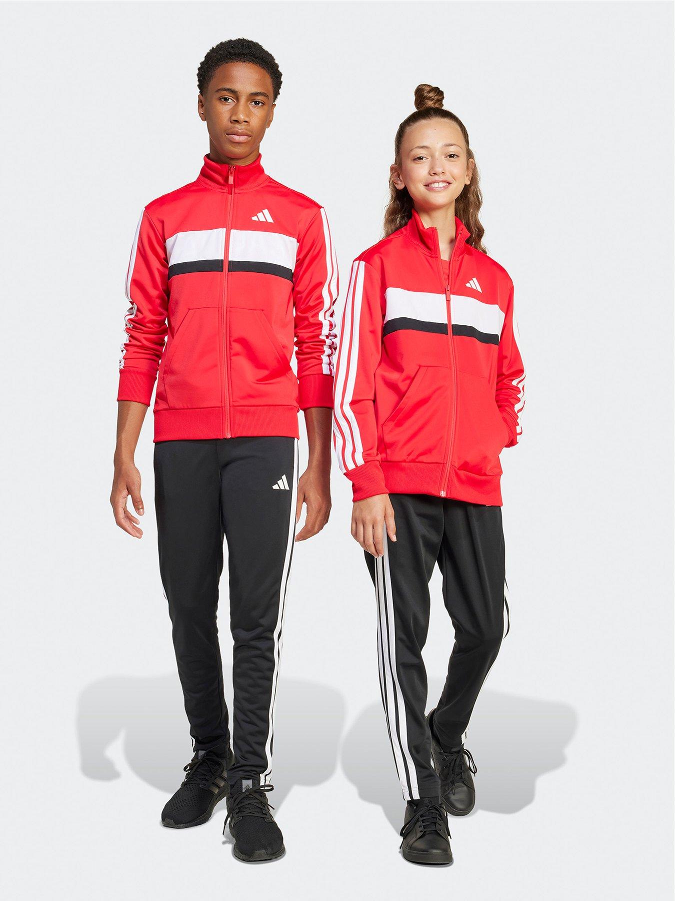 undefined Junior Boys Seasonal Essentials Tiberio 3-Stripes Tricot Track Suit  - Red