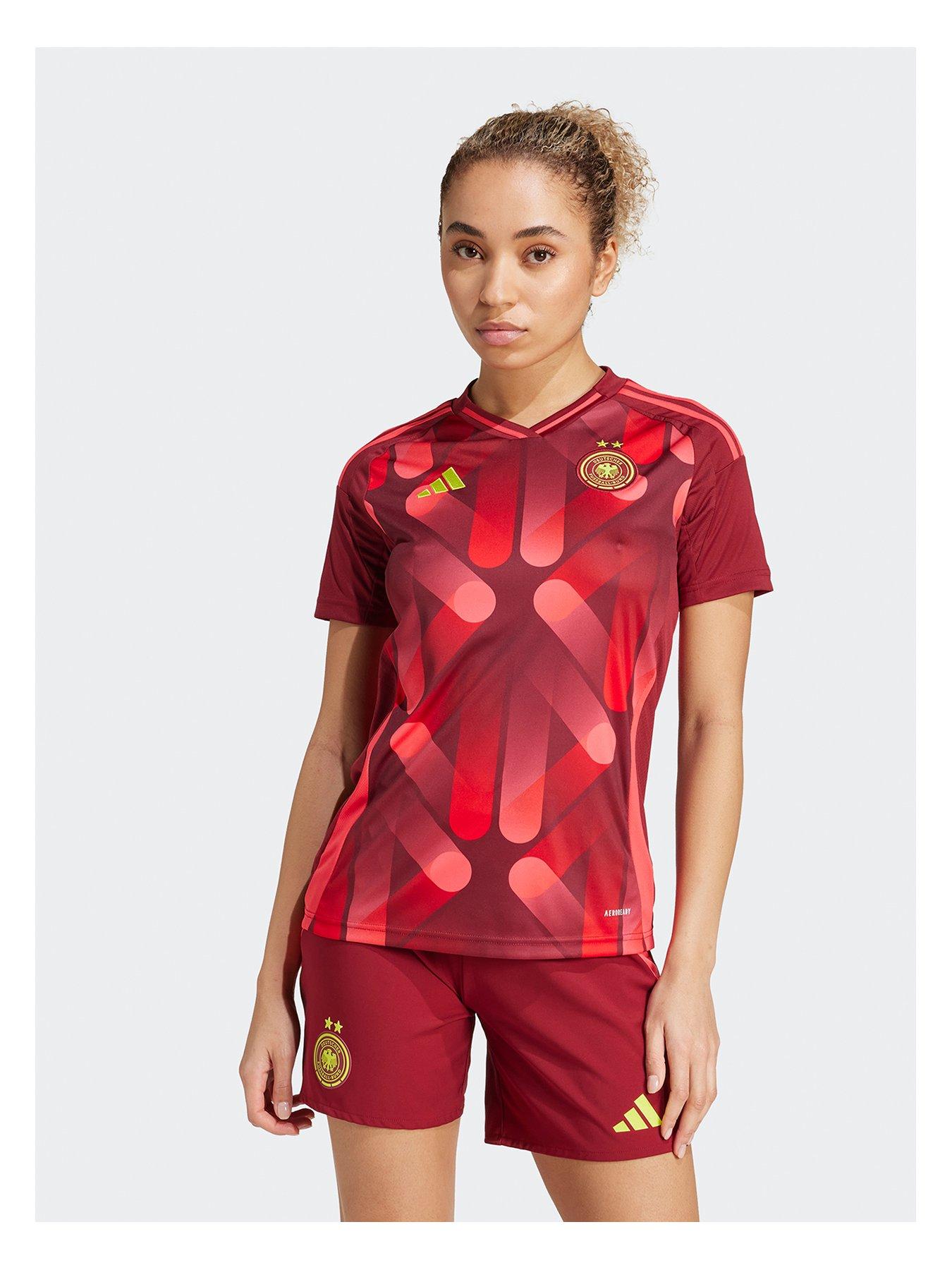  image of adidas-womens-germany-2025-away-shirt-red