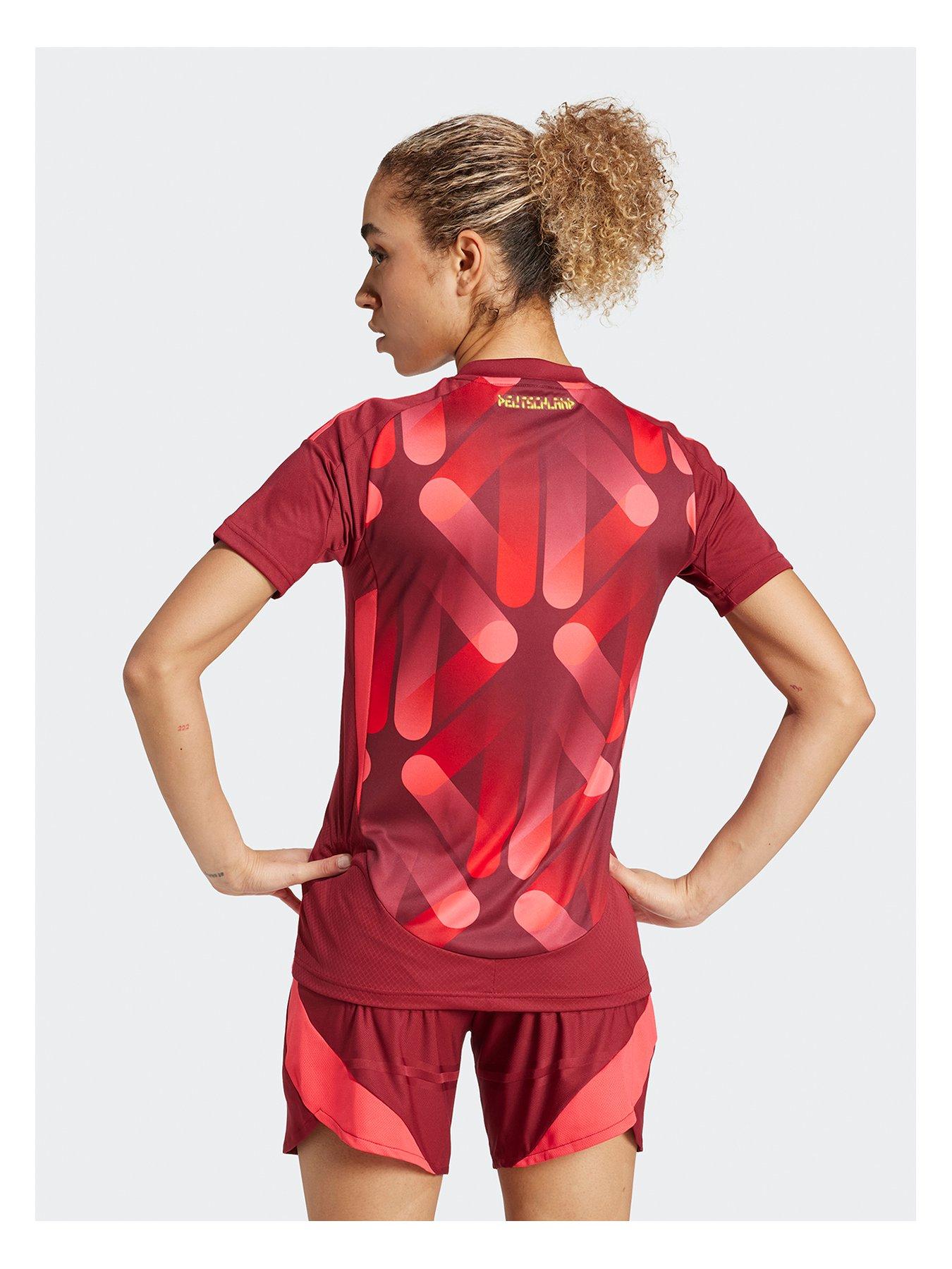  image of adidas-womens-germany-2025-away-shirt-red