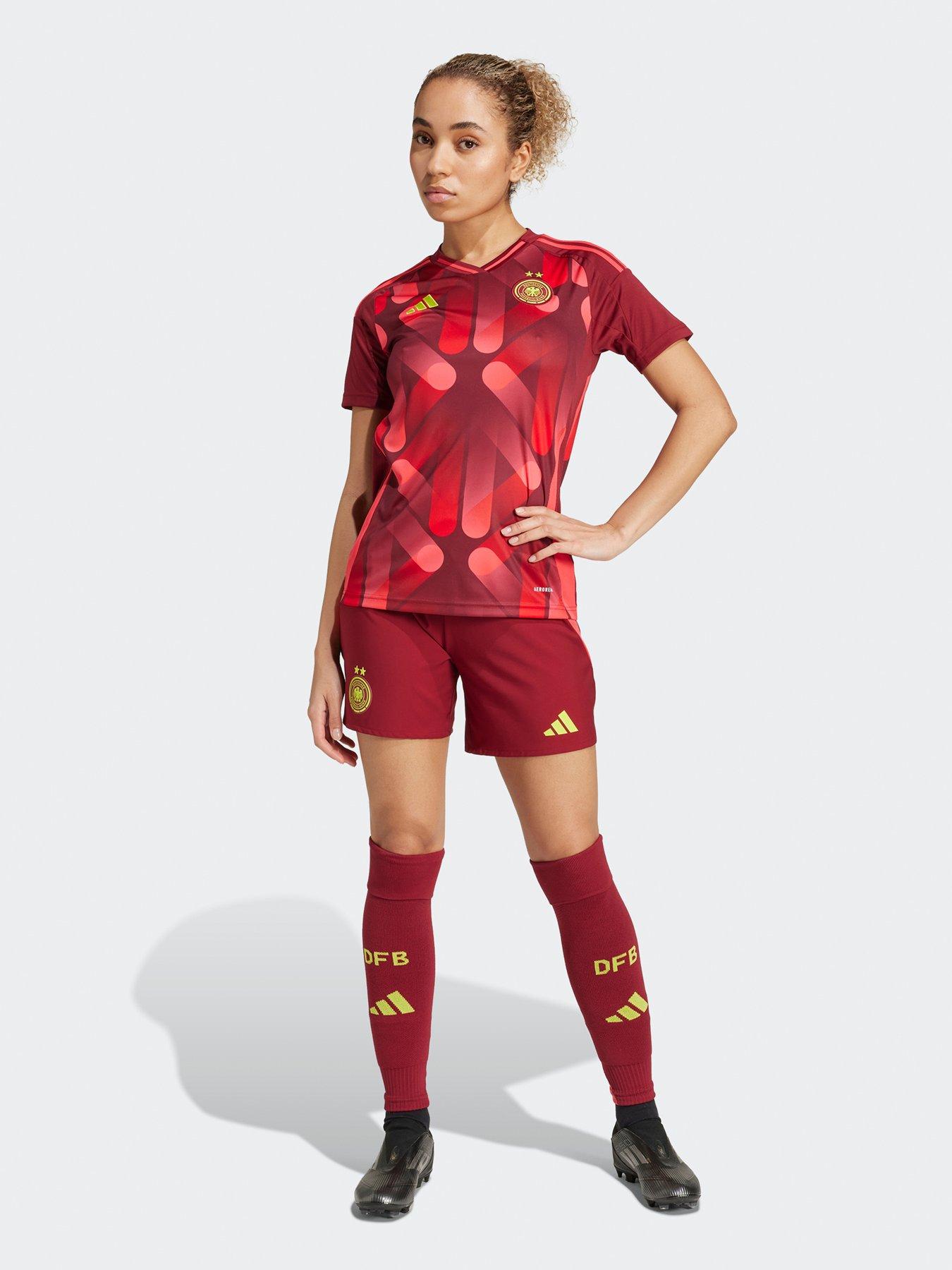  image of adidas-womens-germany-2025-away-shirt-red