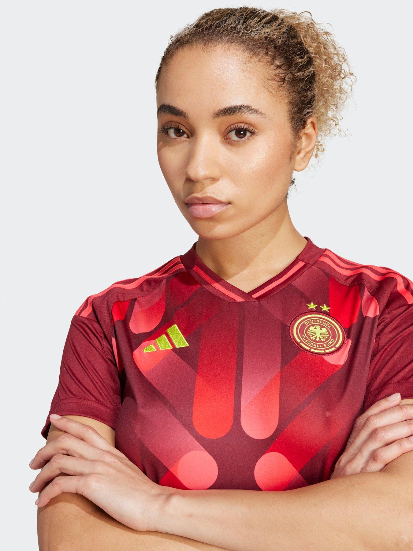  image of adidas-womens-germany-2025-away-shirt-red