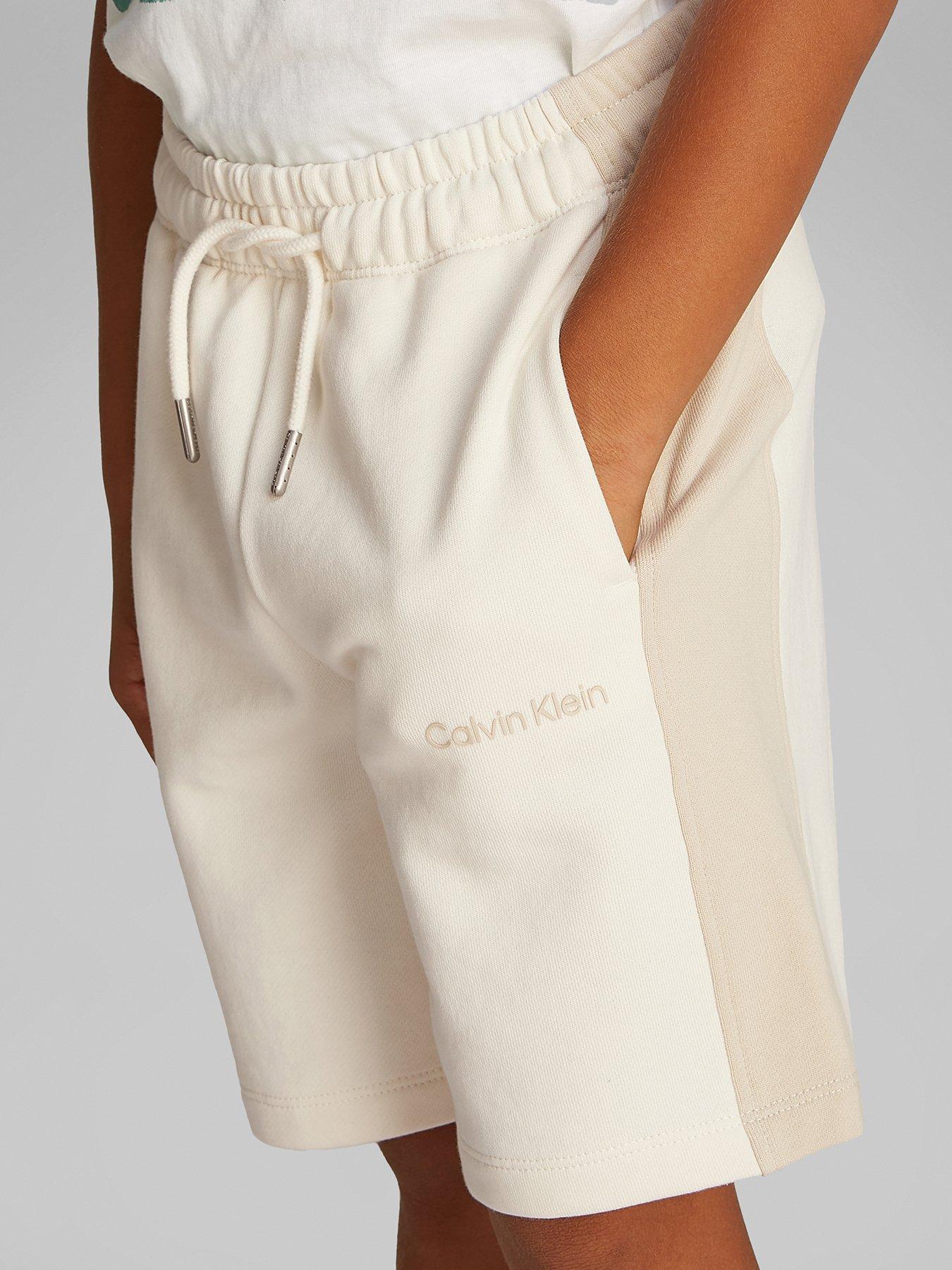  image of calvin-klein-jeans-boys-color-block-relaxed-short-beige