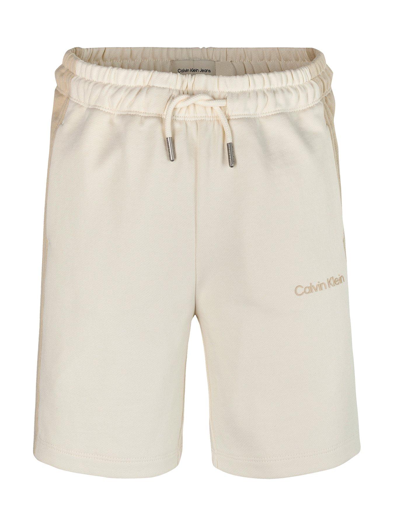  image of calvin-klein-jeans-boys-color-block-relaxed-short-beige