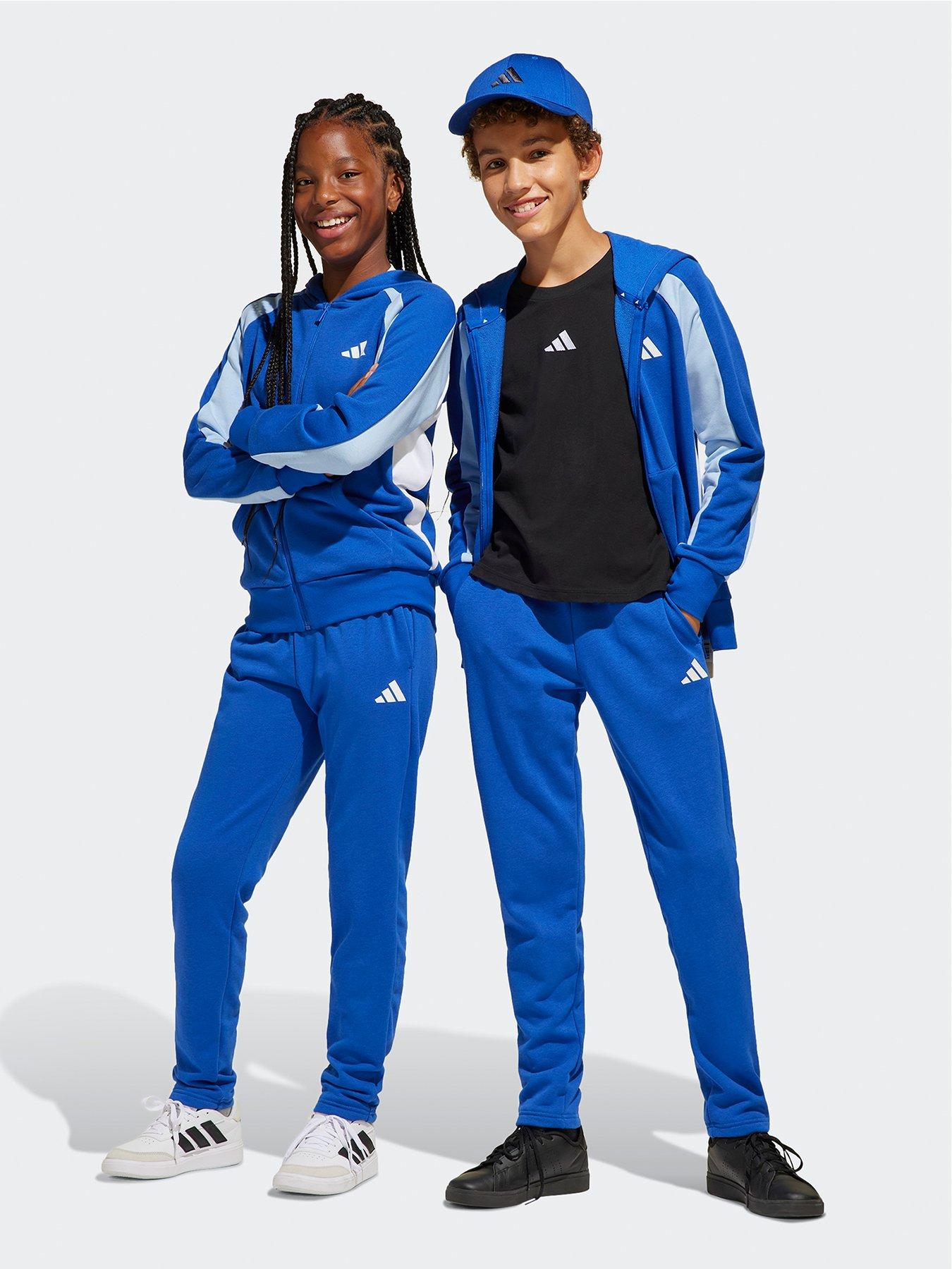  image of adidas-sportswear-junior-boys-seasonal-essentials-colorblock-track-suit-blue