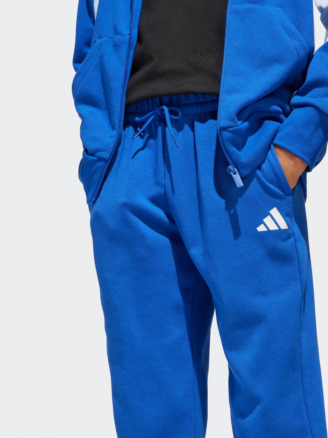  image of adidas-sportswear-junior-boys-seasonal-essentials-colorblock-track-suit-blue