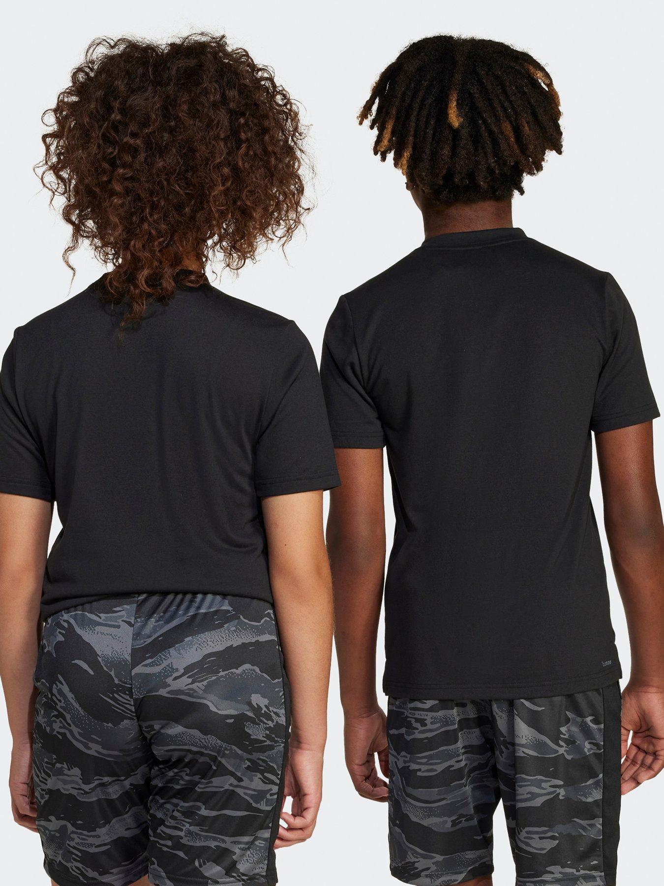  image of adidas-sportswear-junior-boys-training-essentials-camo-print-t-shirt-black