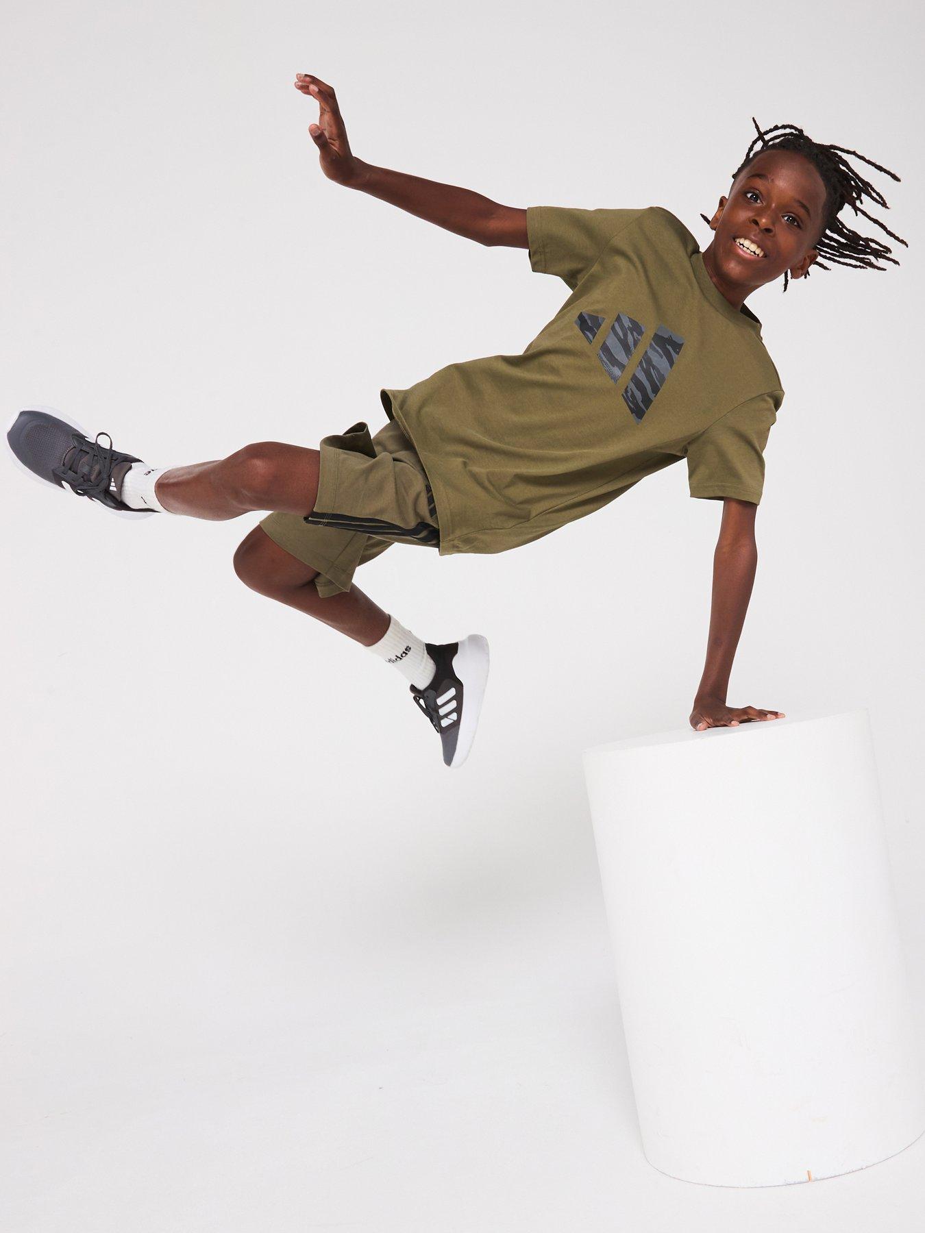  image of adidas-sportswear-junior-boys-camo-graphic-t-shirt-green