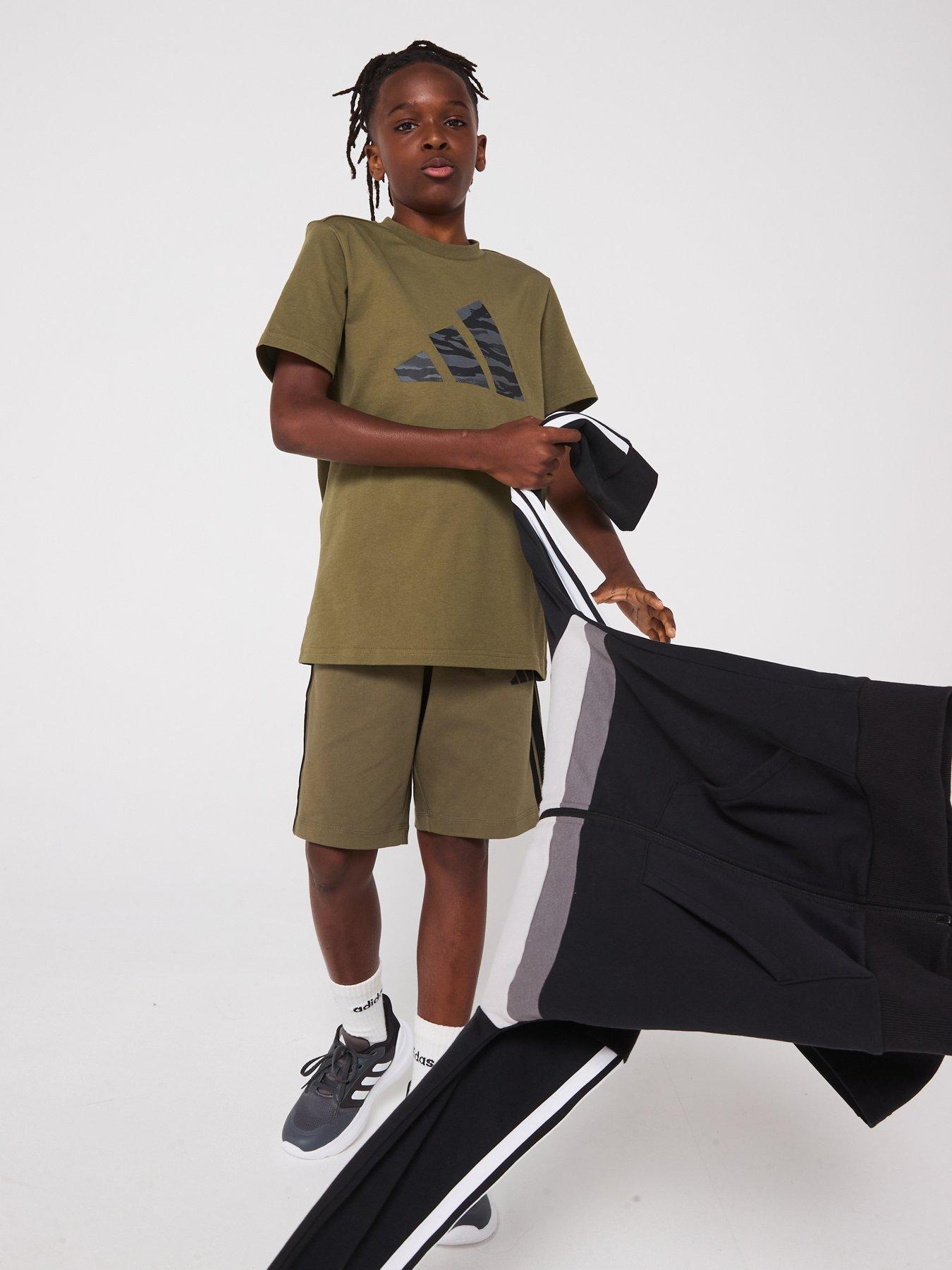  image of adidas-sportswear-junior-boys-camo-graphic-t-shirt-green