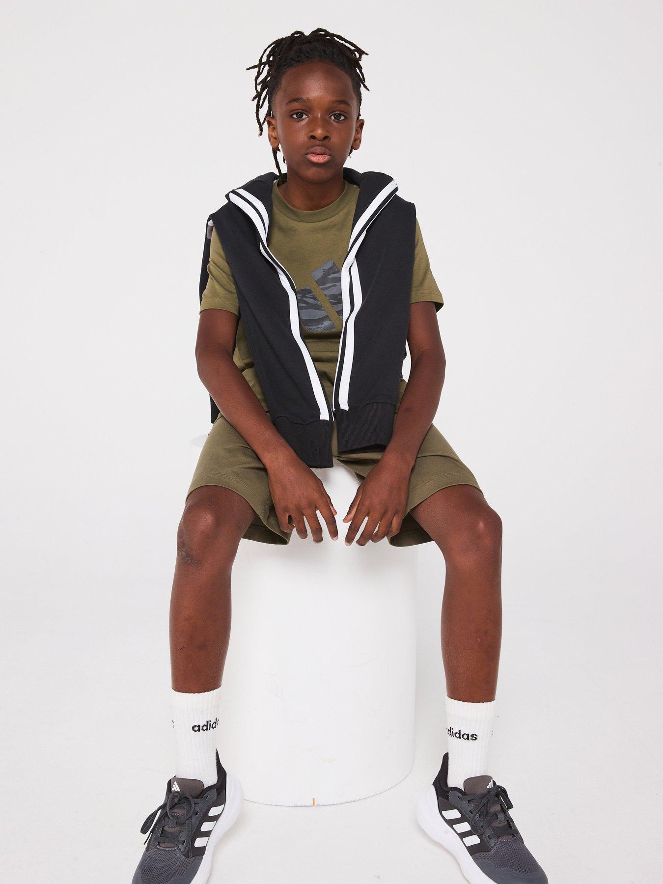  image of adidas-sportswear-junior-boys-camo-graphic-t-shirt-green