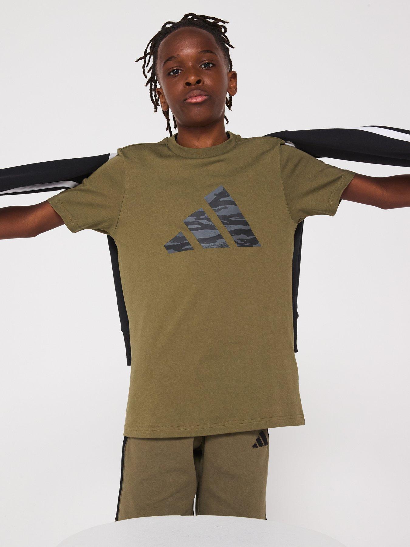  image of adidas-sportswear-junior-boys-camo-graphic-t-shirt-green