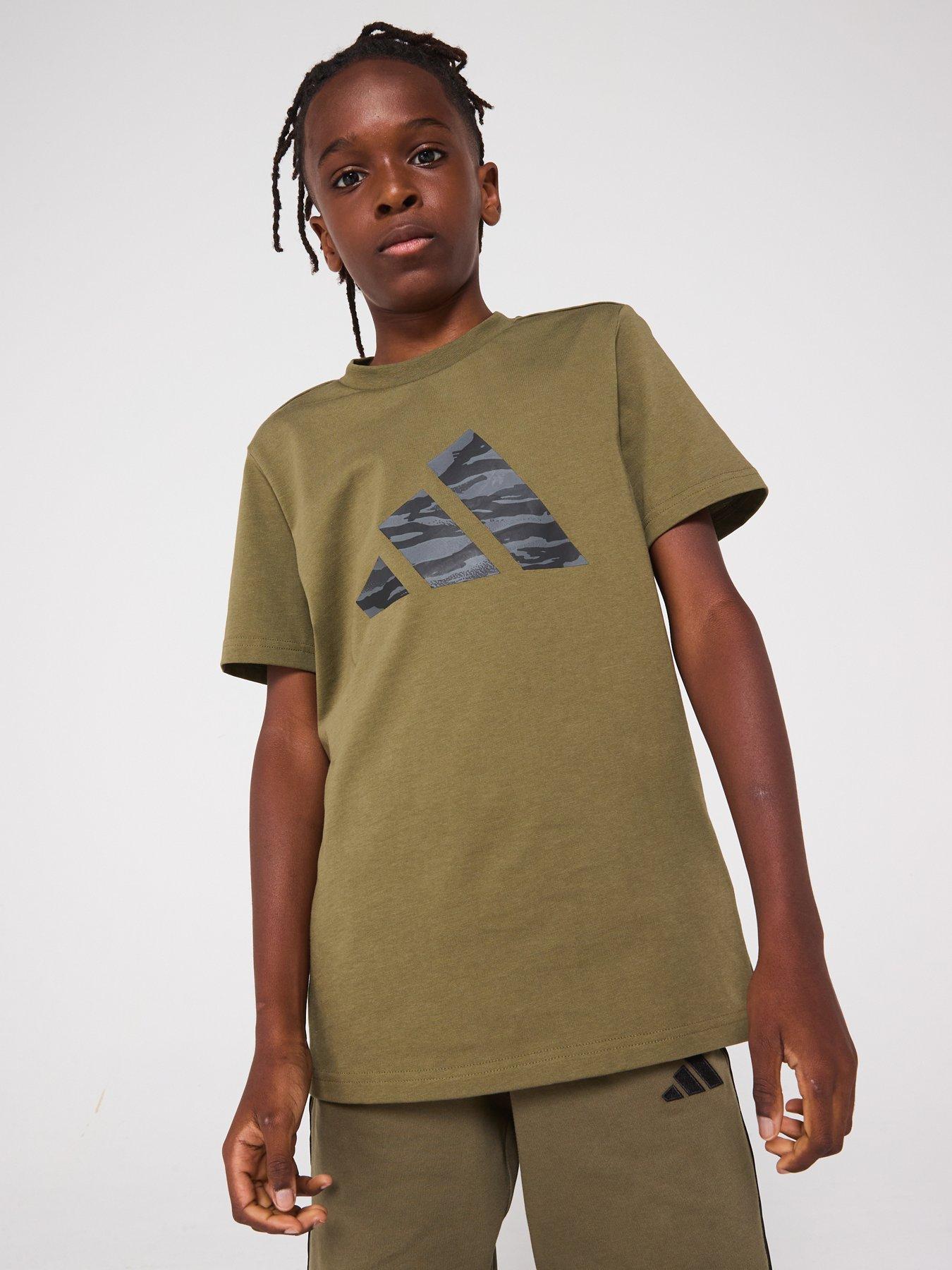  image of adidas-sportswear-junior-boys-camo-graphic-t-shirt-green