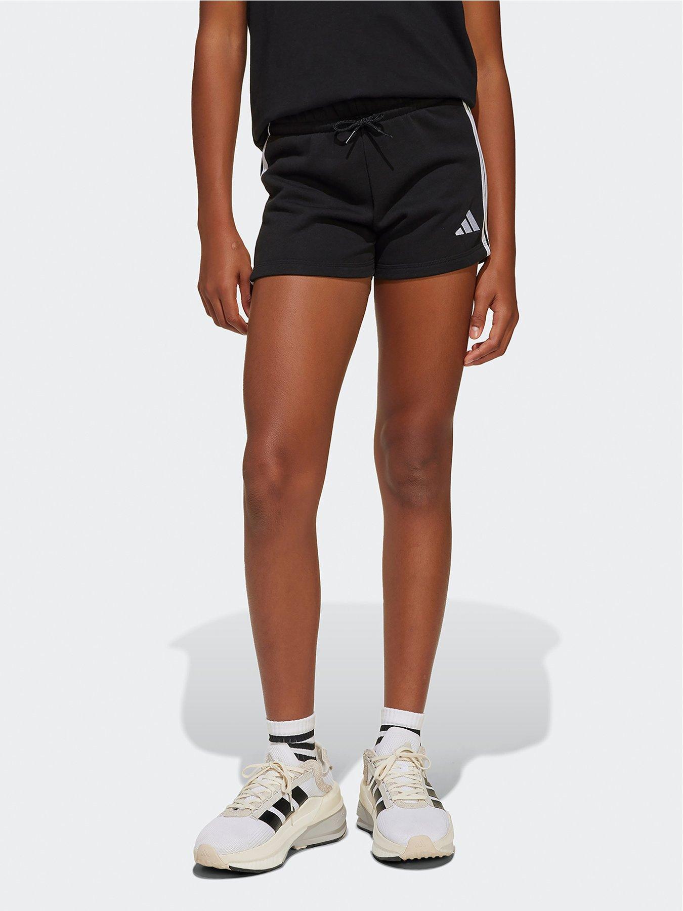  image of adidas-sportswear-junior-girls-essentials-shorts-black