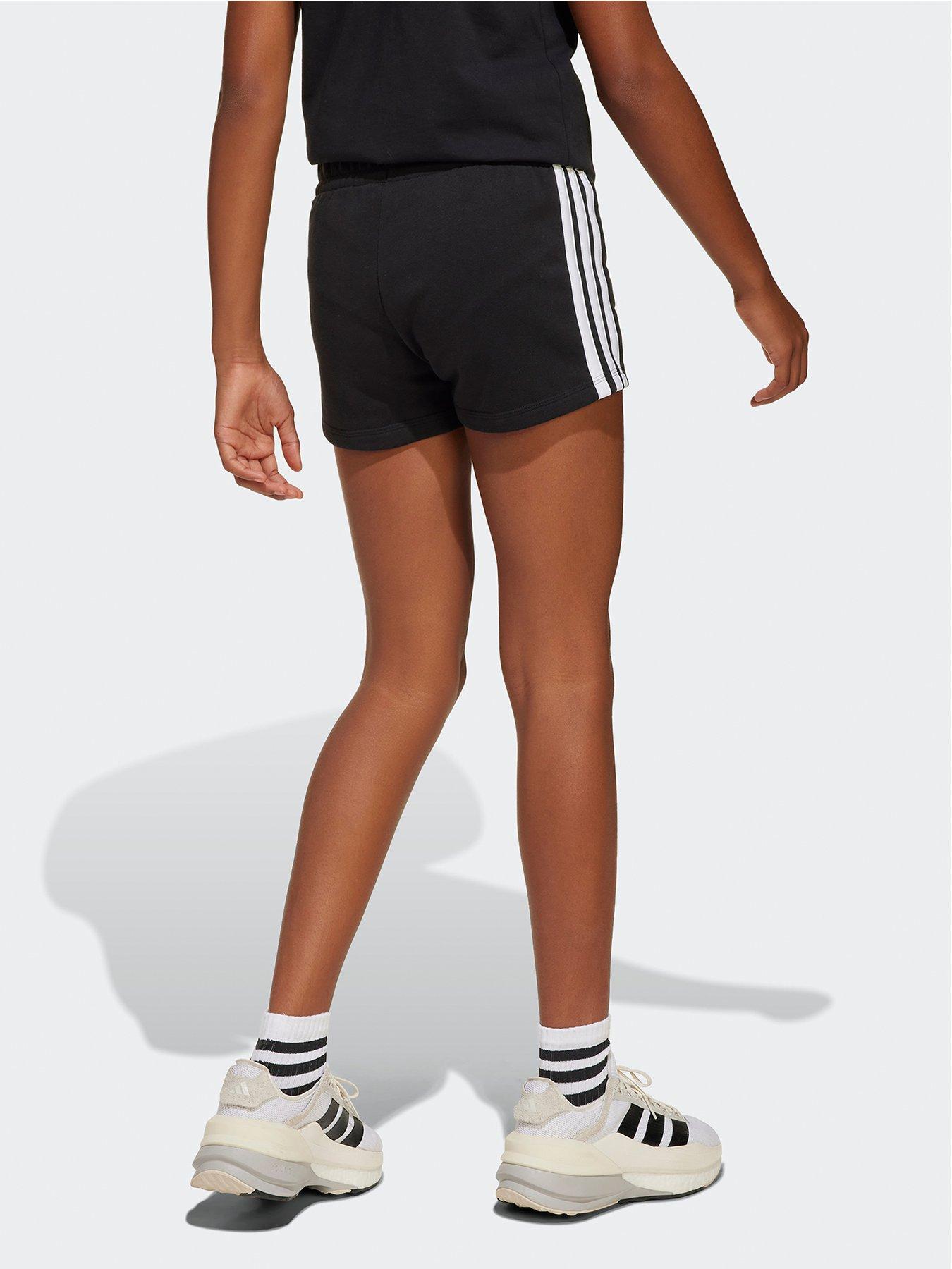  image of adidas-sportswear-junior-girls-essentials-shorts-black