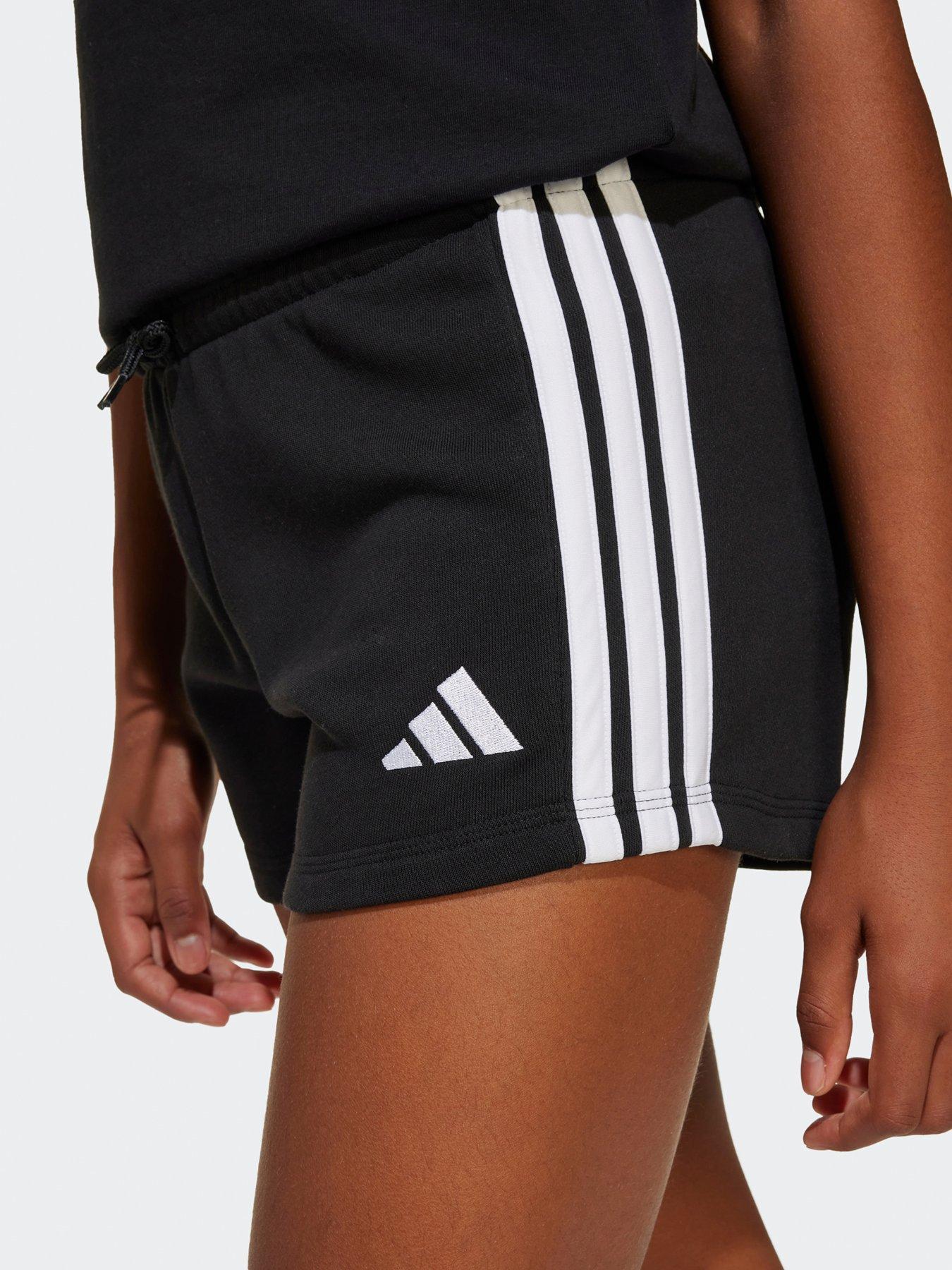  image of adidas-sportswear-junior-girls-essentials-shorts-black