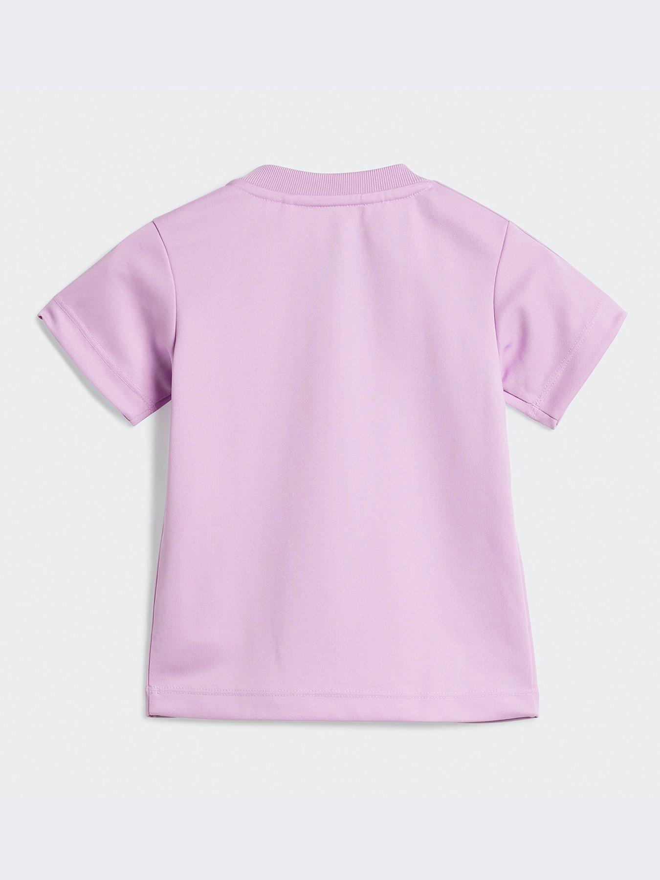  image of adidas-originals-infant-unisex-shorts-and-tee-set-purple