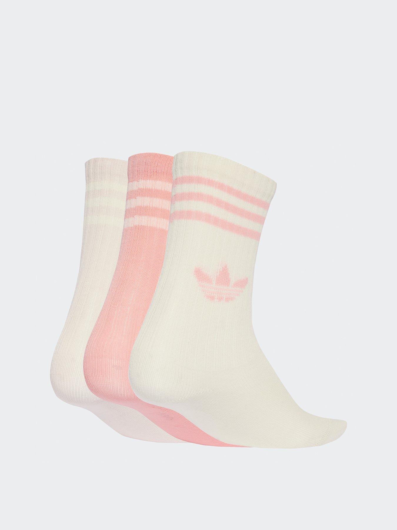  image of adidas-originals-kids-unisex-crew-socks-3-pairs-multicolor-multicream-whitesemi-pink-sp