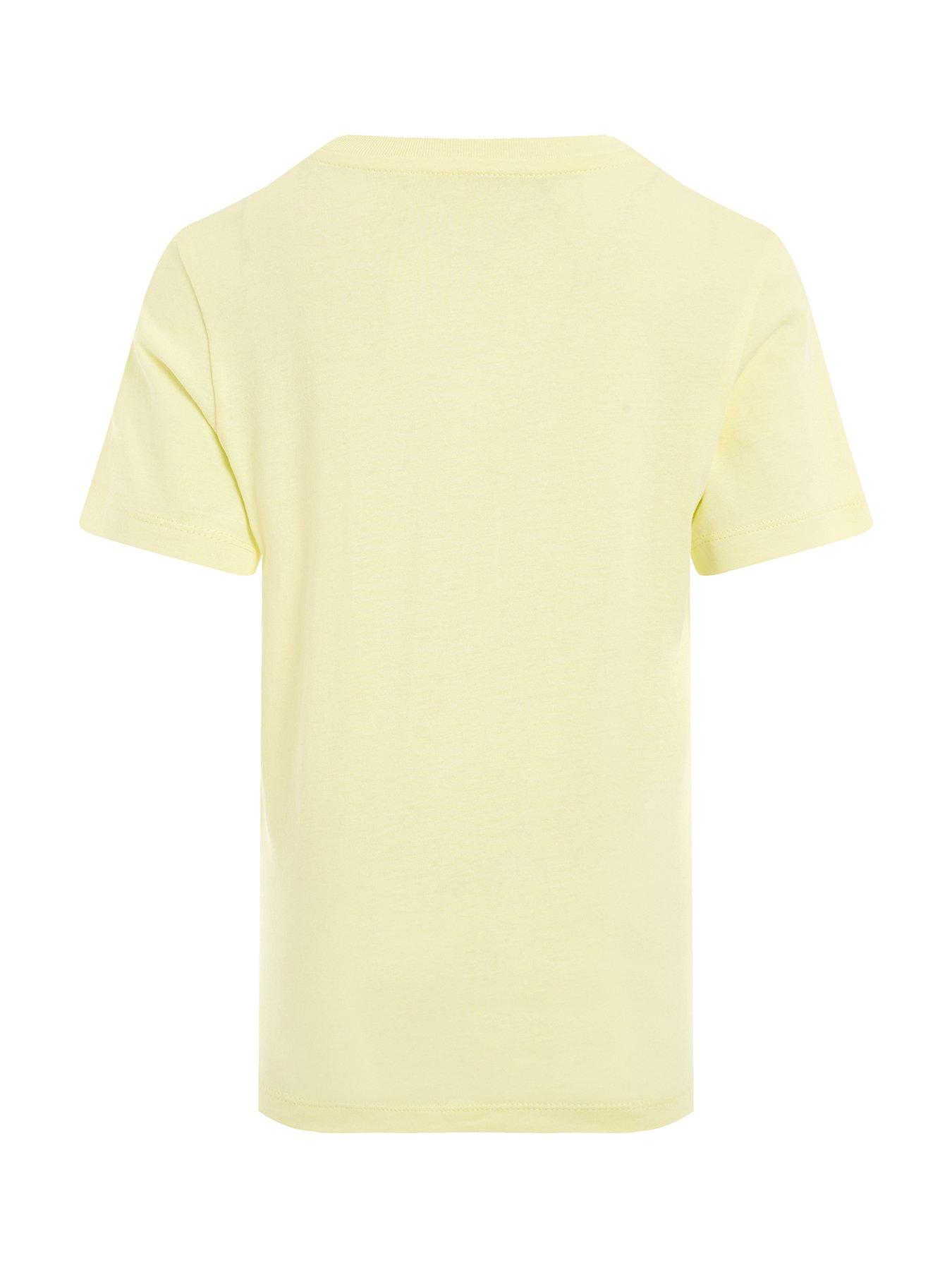  image of calvin-klein-jeans-boys-slogan-graphic-ckj-short-sleeve-t-shirt-yellow