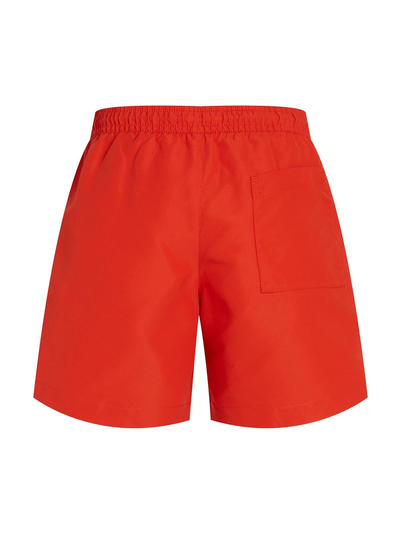  image of calvin-klein-boys-medium-drawstring-swim-short-red