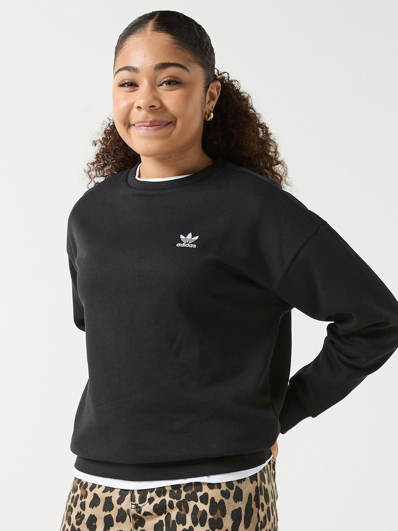 adidas Originals Junior Girls Boyfriend Crew Sweatshirt - Black