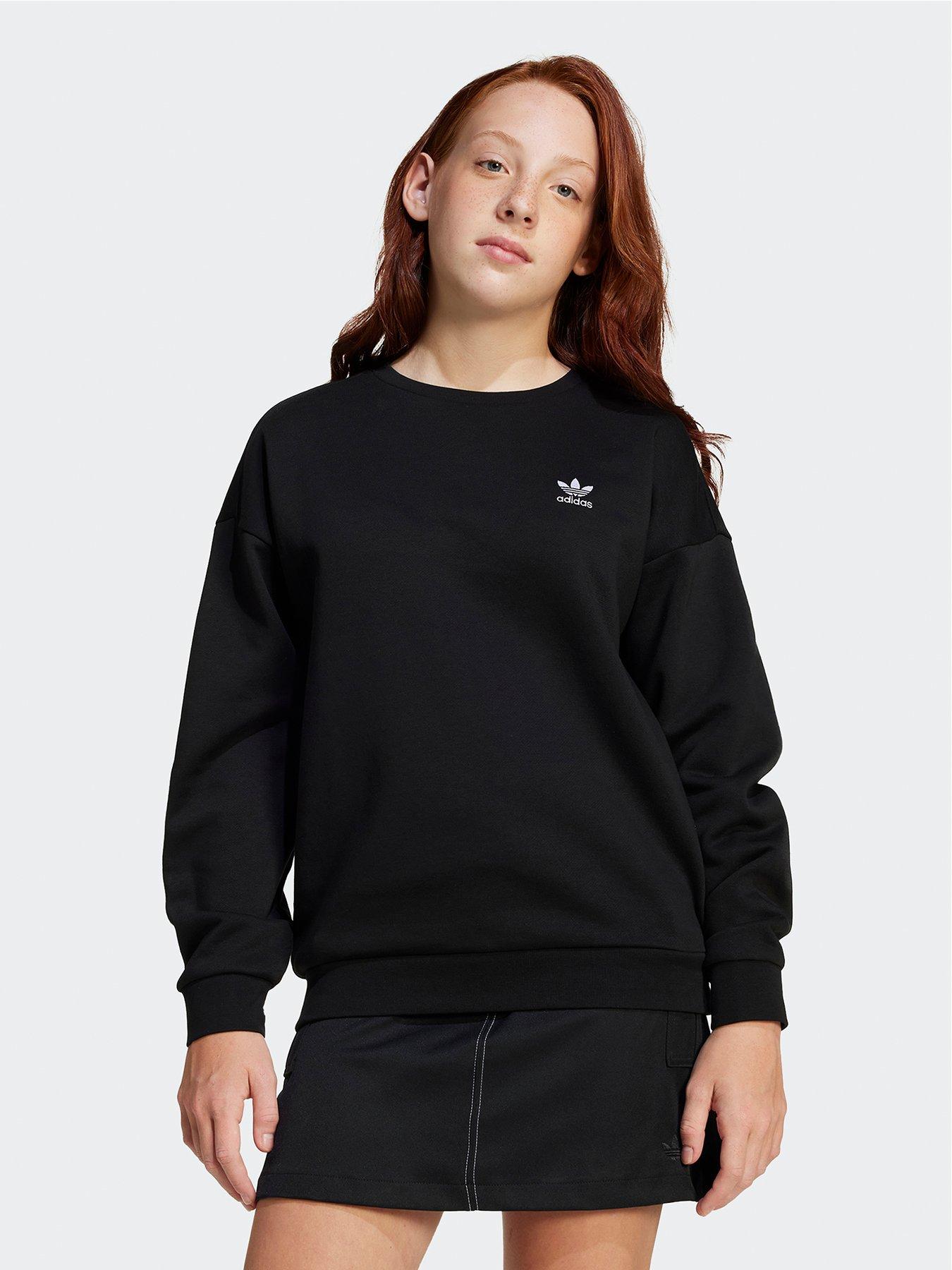 undefined Junior Girls Boyfriend Crew Sweatshirt  - Black
