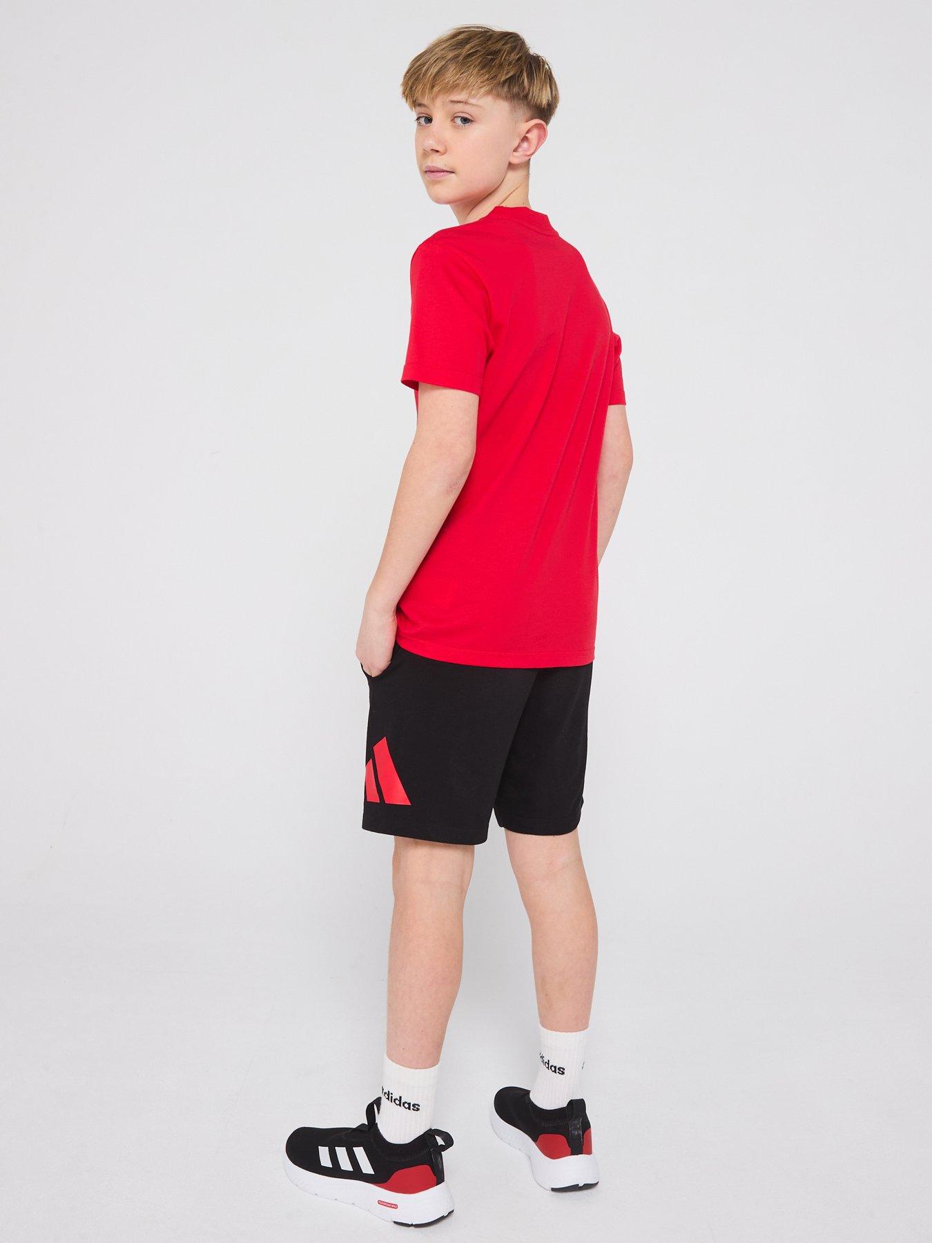  image of adidas-sportswear-junior-boys-essentials-tee-set-red