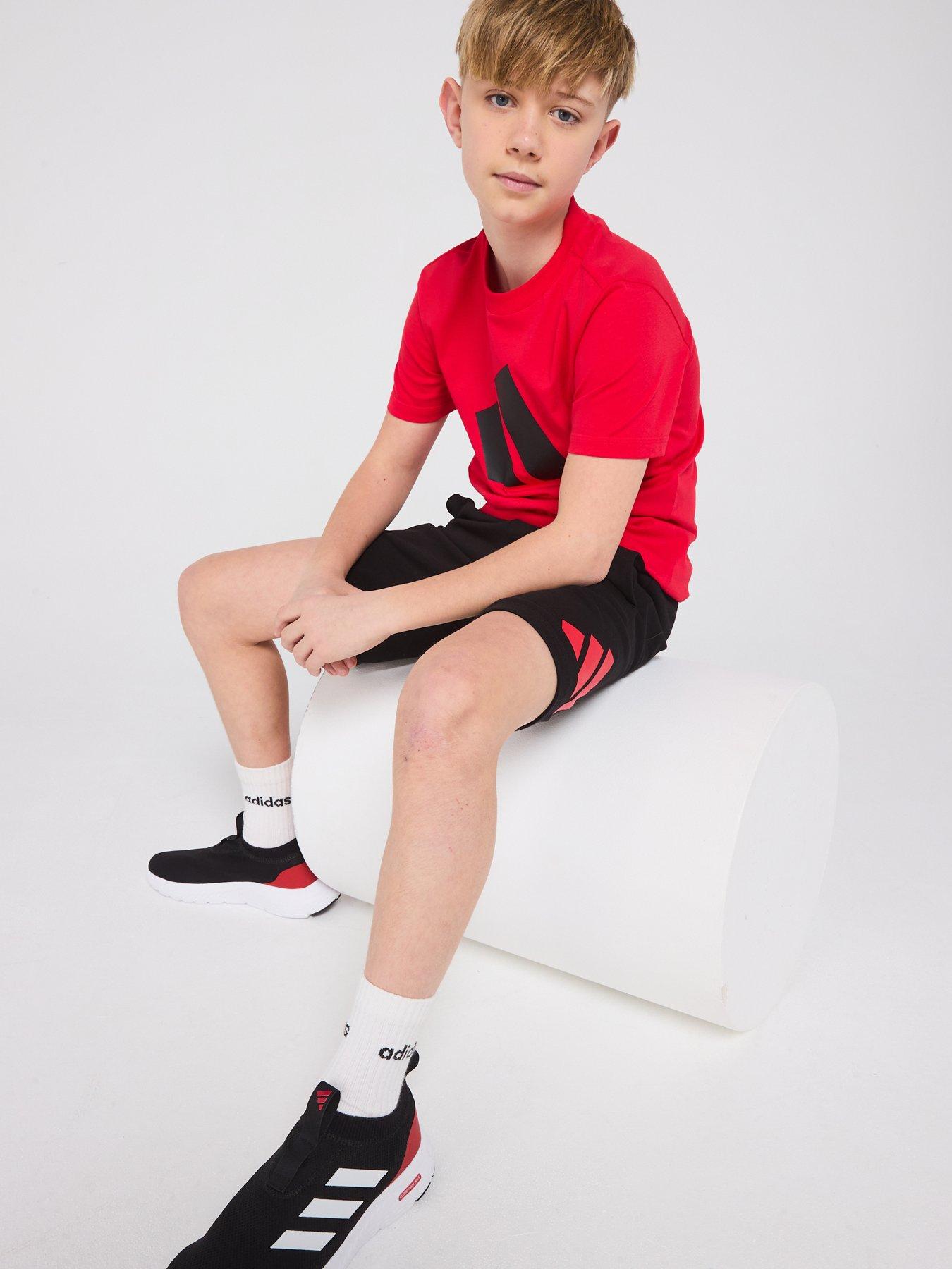  image of adidas-sportswear-junior-boys-essentials-tee-set-red
