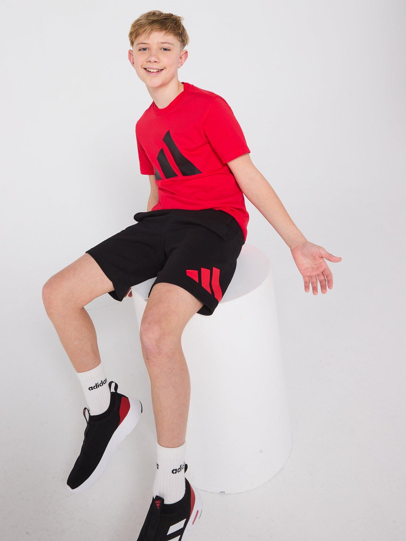  image of adidas-sportswear-junior-boys-essentials-tee-set-red