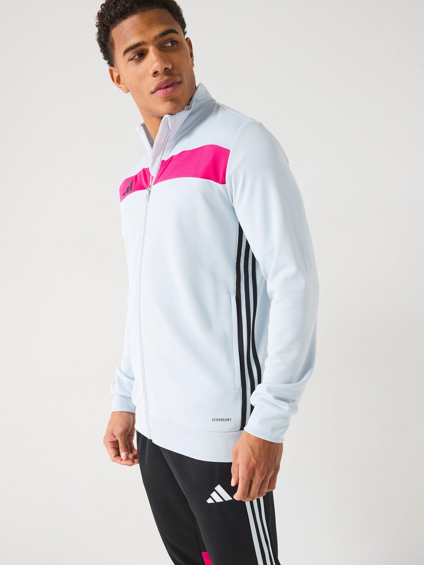  image of adidas-mens-tiro-essentials-tracksuit-greypink