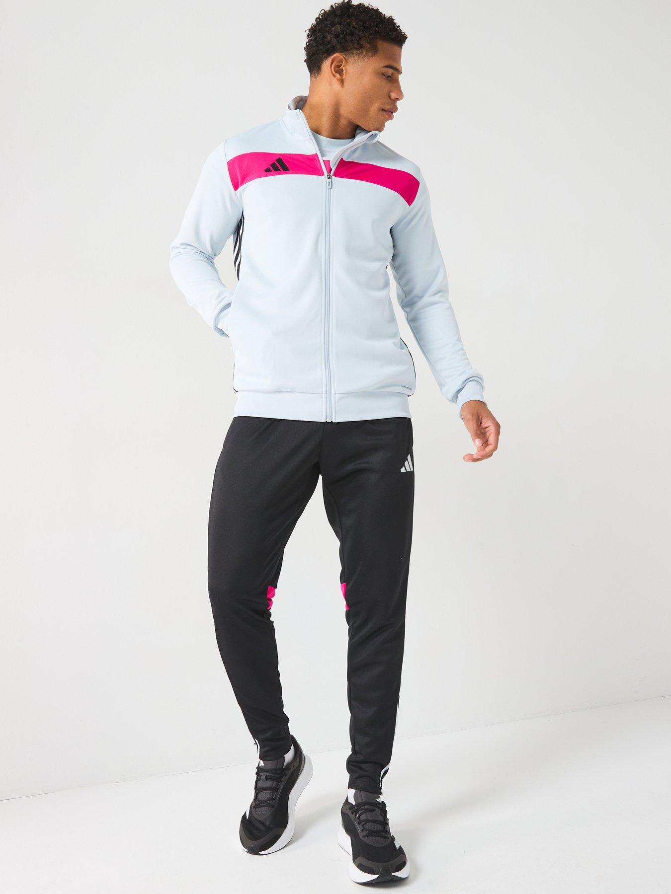  image of adidas-mens-tiro-essentials-tracksuit-greypink