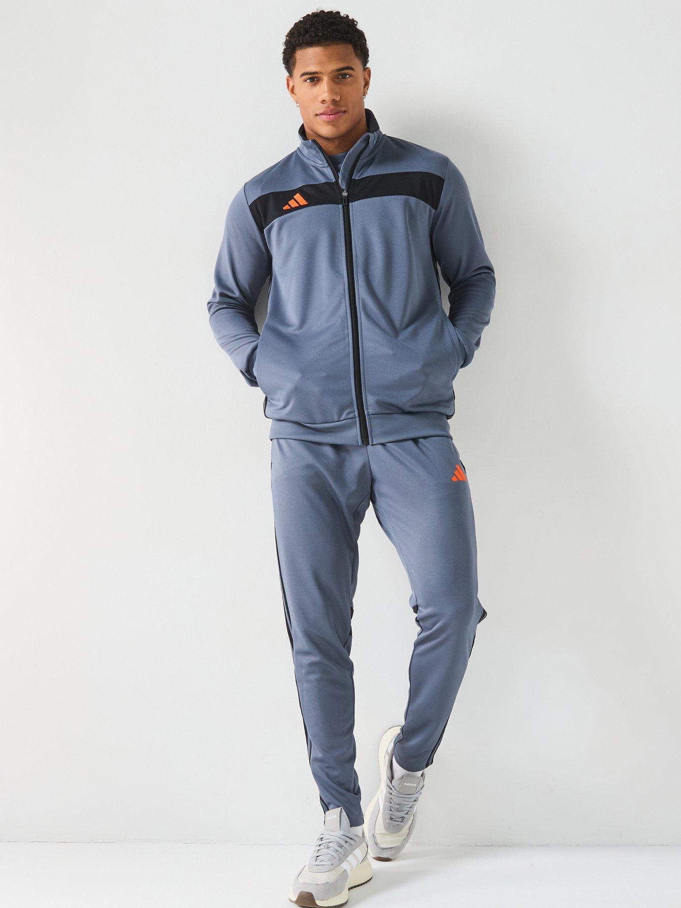  image of adidas-mens-tiro-essentials-tracksuit-blackorange