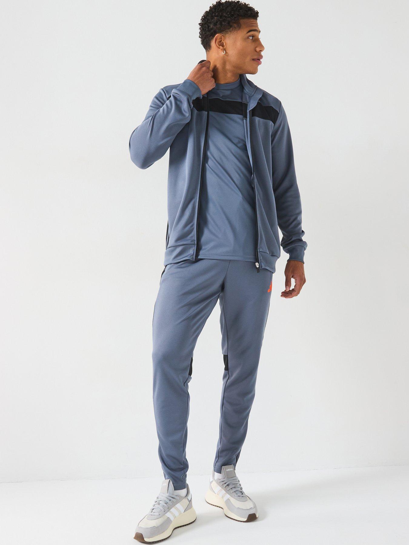  image of adidas-mens-tiro-essentials-tracksuit-blackorange
